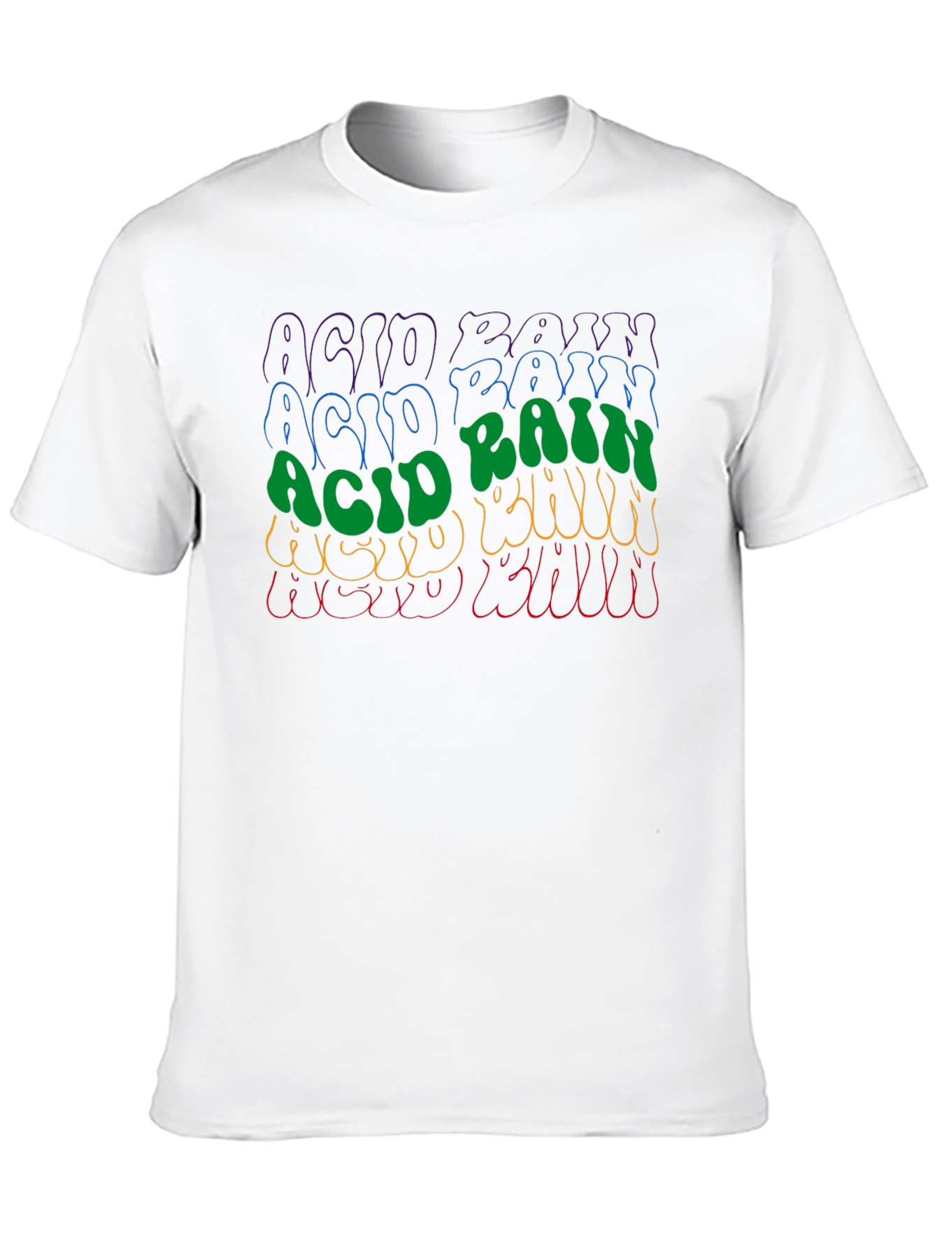 Black Retro Acid Rain Graphic T-Shirt - Cool Style view 10