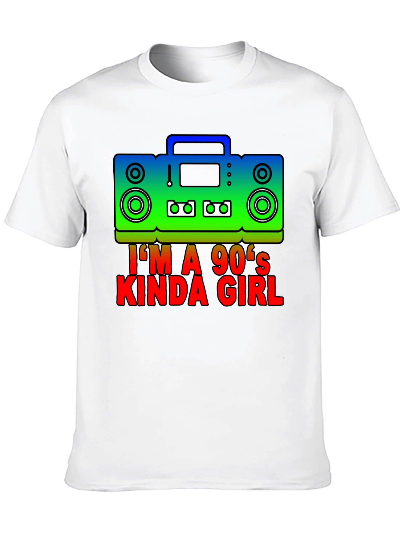 Black I'm a 90's Kinda Girl Retro Boombox T-Shirt view 10