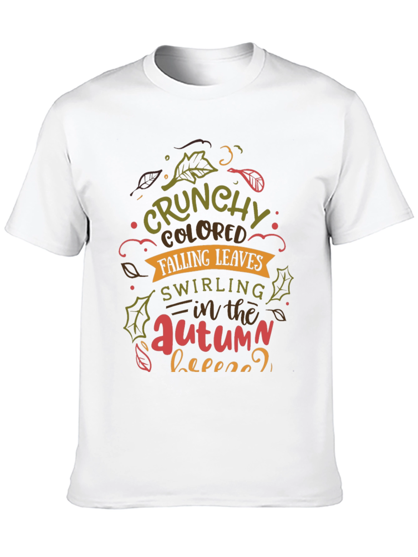 Black Crunchy Autumn Leaves T-Shirt - Cozy Fall Vibes! view 10