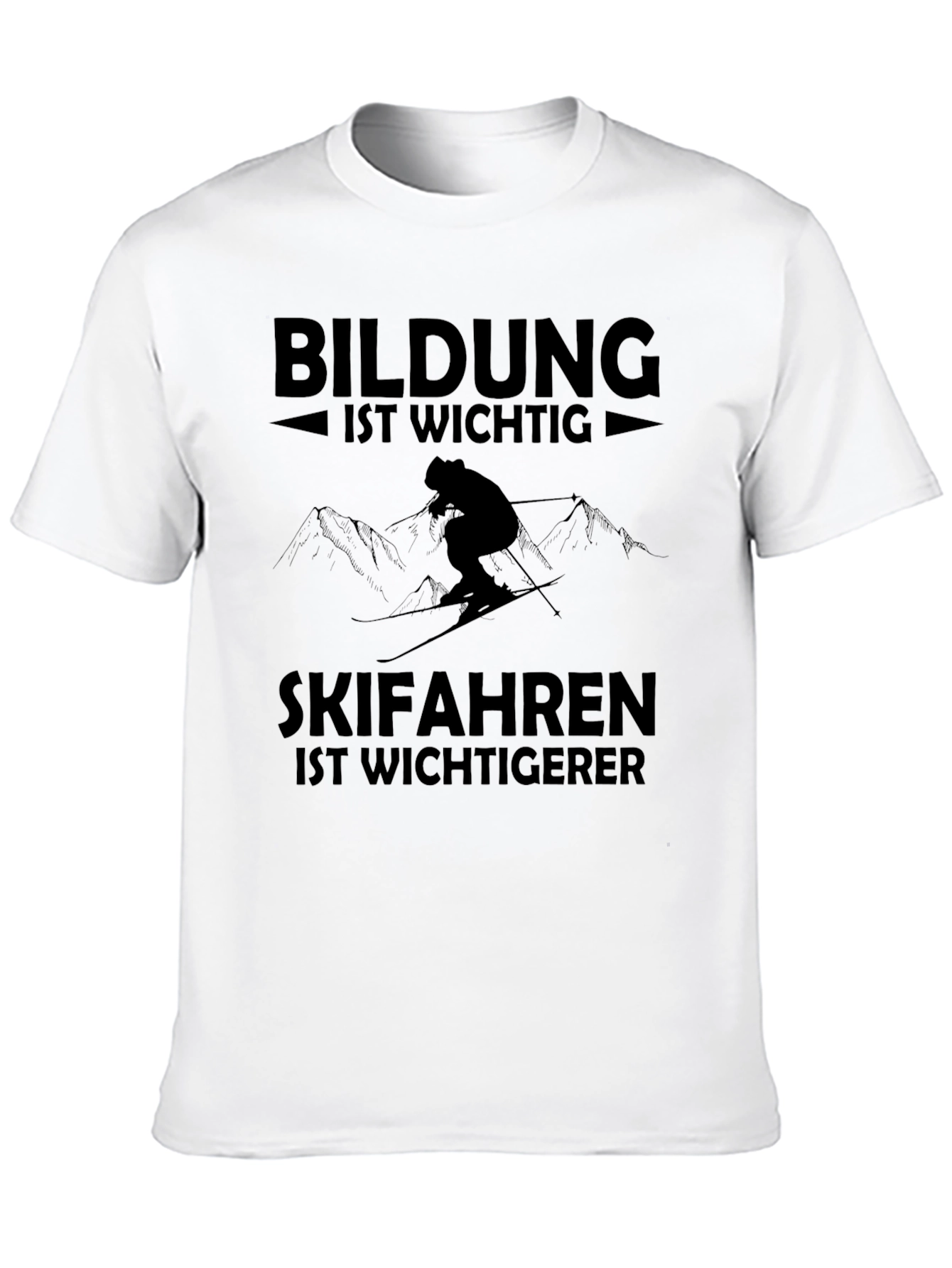 Black Skiing is Important T-Shirt view 10
