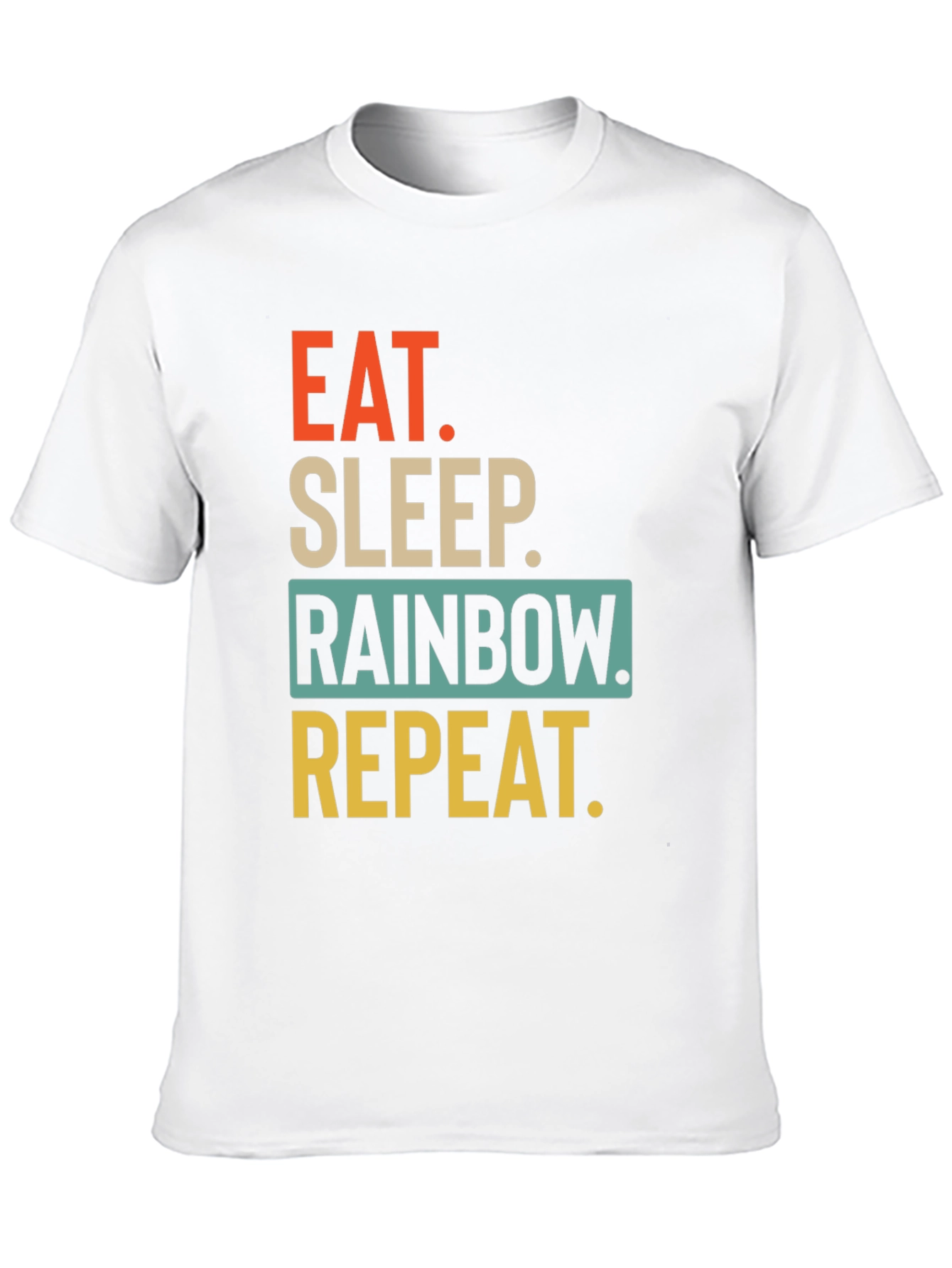 Black Eat Sleep Rainbow Repeat Graphic T-Shirt view 10