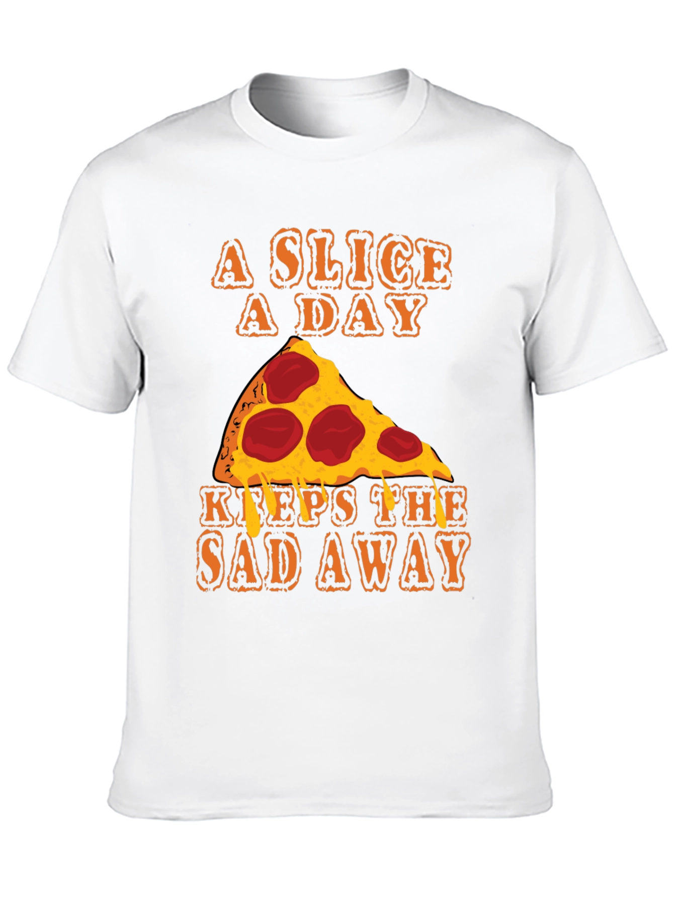 Black Pizza Slice A Day Funny T-Shirt view 10