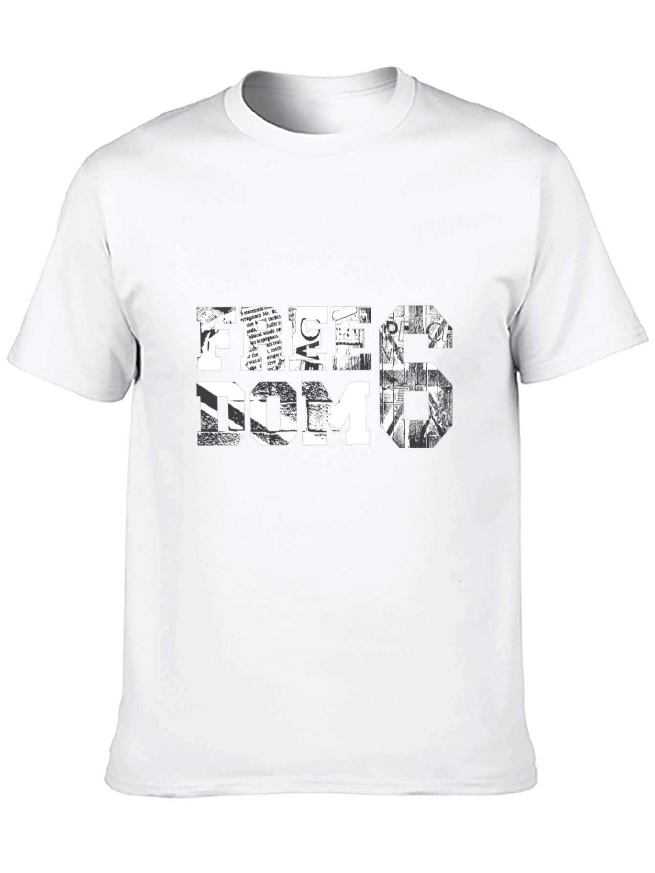 Black Freedom Graphic Print Men's Black T-Shirt view 10