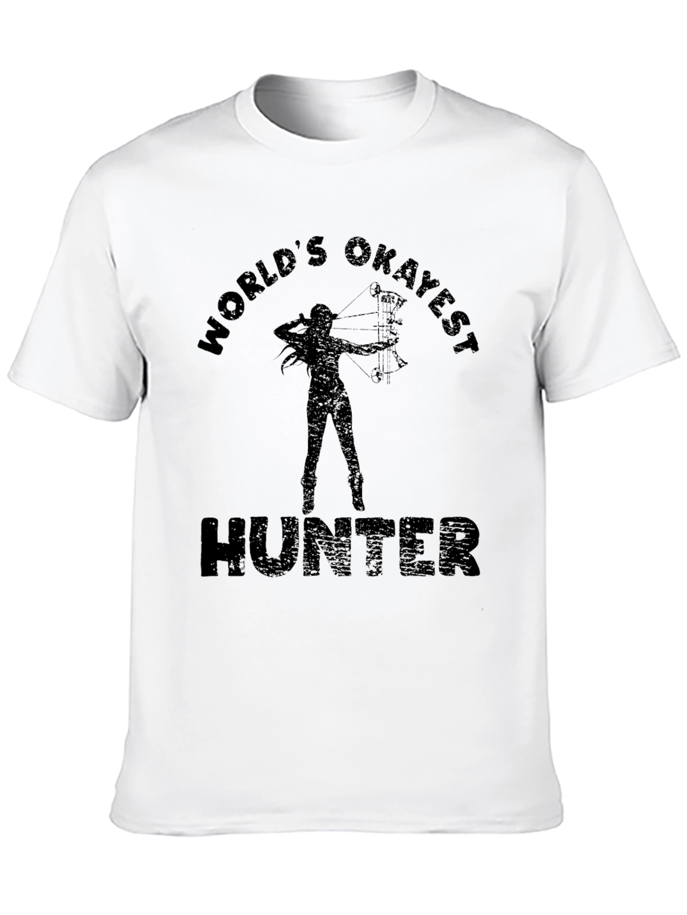 Black World's Okayest Hunter T-Shirt - Archery Humor view 10