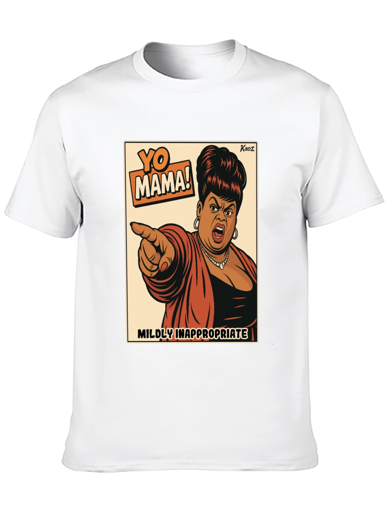 Black Yo Mama! Graphic T-Shirt - Mildly Inappropriate Humor view 10