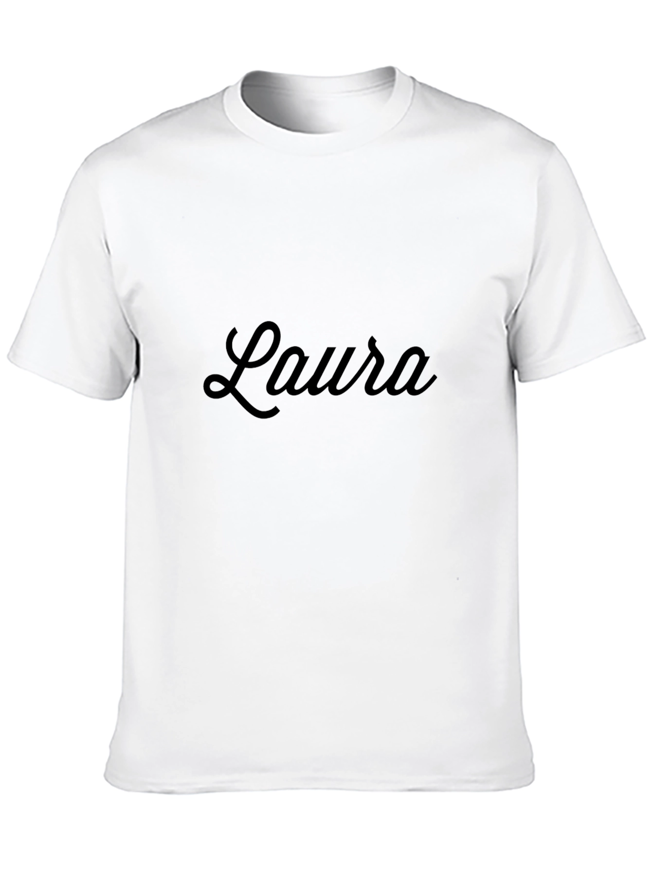 Black Laura Script Black T-Shirt - Personalized Gift view 10