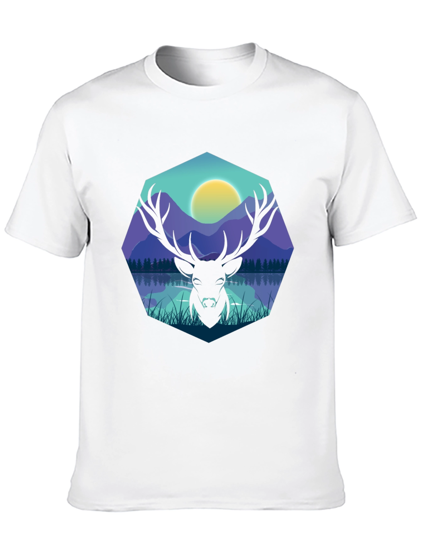 Black Deer Silhouette Graphic Tee - Men's Black T-Shirt view 10