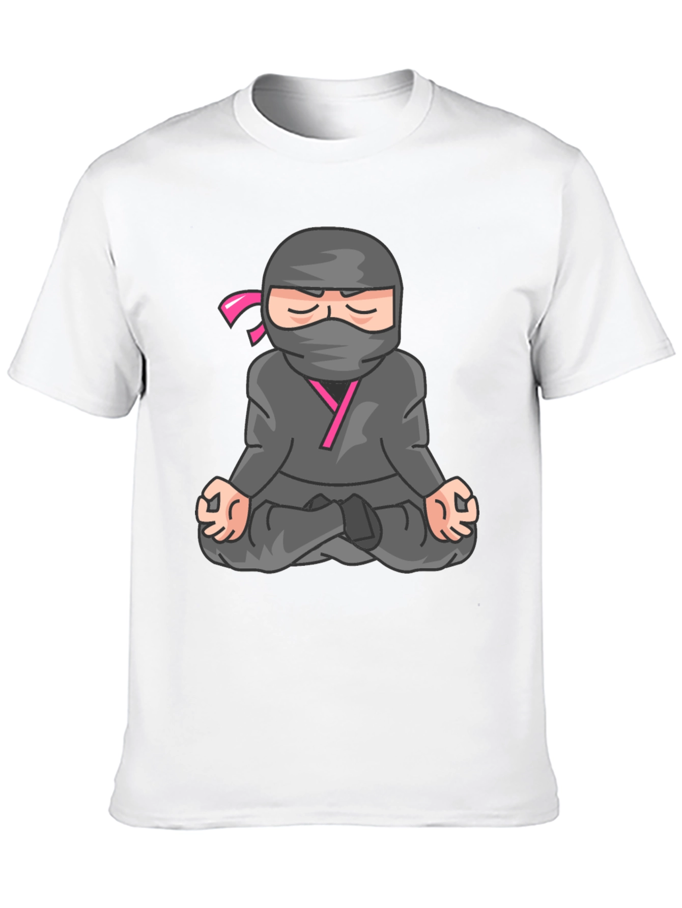 Black Meditating Ninja Graphic Tee - Black T-Shirt view 10