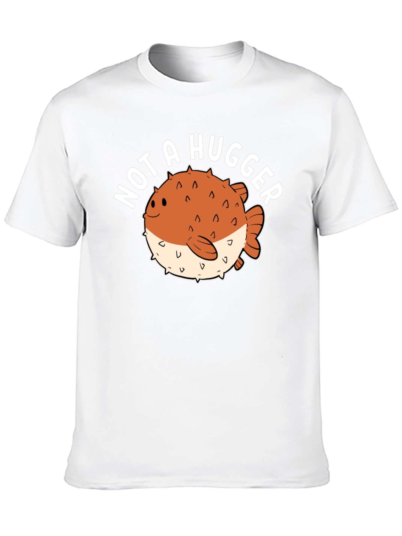Black Not a Hugger Pufferfish Graphic Tee - Black view 10