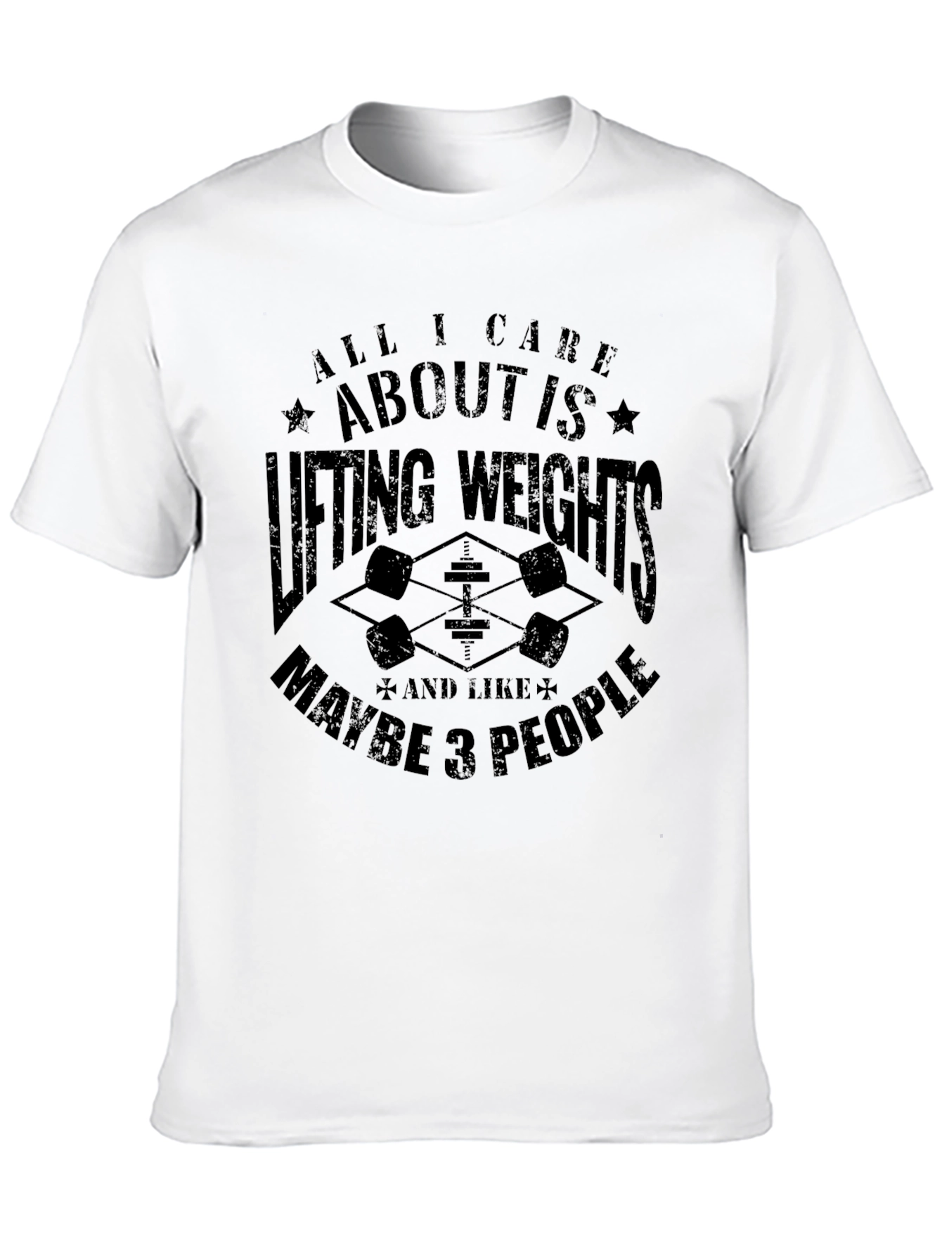 Black Weightlifting T-Shirt - All I Care About is Lifting view 10