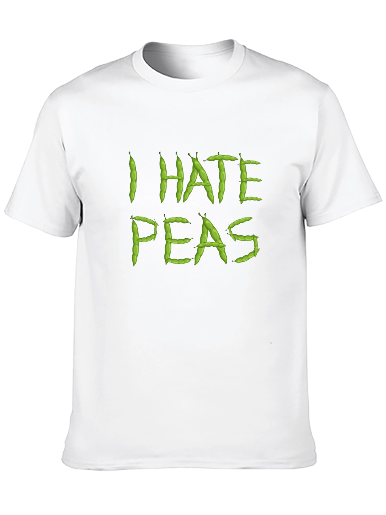 Black I Hate Peas Graphic Tee - Funny Food Pun Shirt view 10