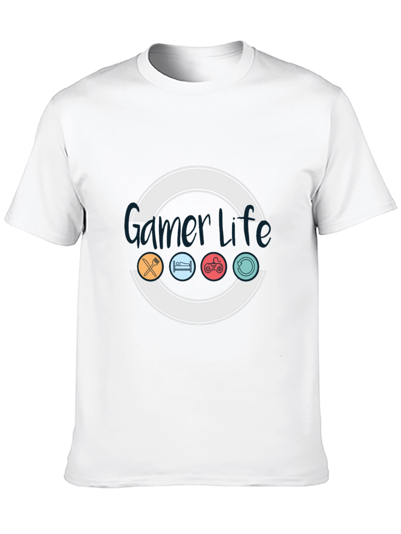 Black Gamer Life Graphic T-Shirt - Eat, Sleep, Game, Repeat! view 10