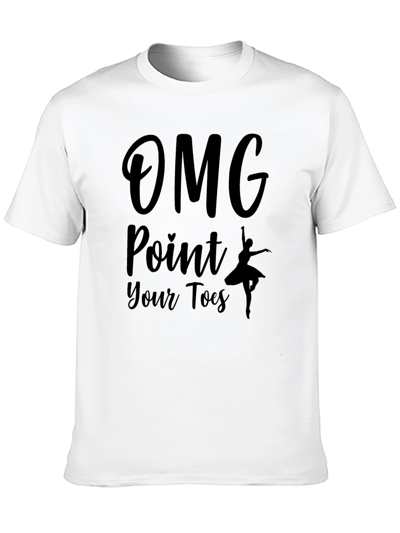 Black OMG Point Your Toes Black T-Shirt view 10