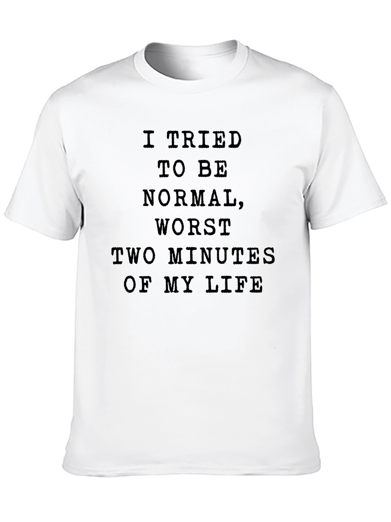 Black Funny Graphic Tee - I Tried to Be Normal - Men's Black T-Shirt view 10