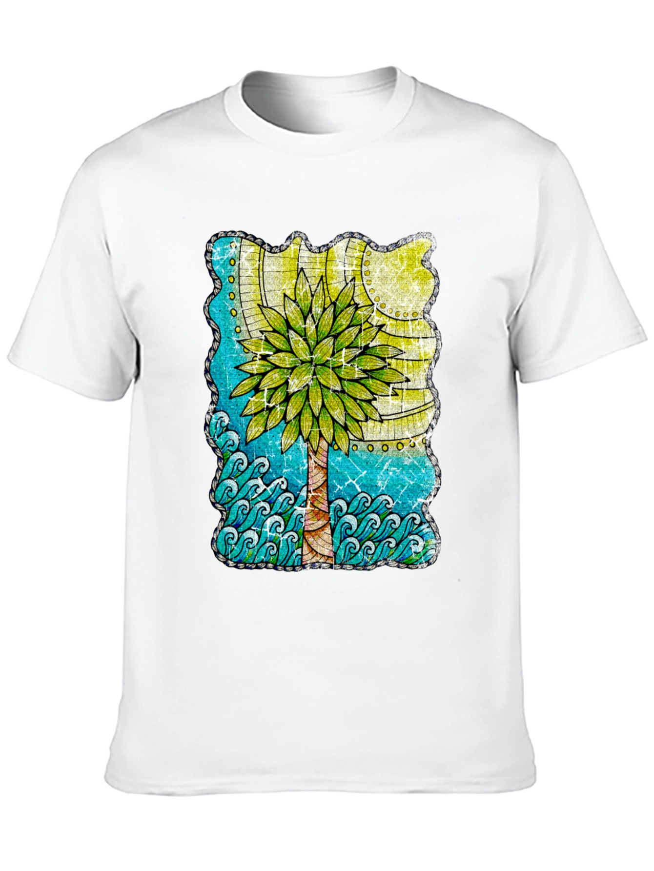 Black Palm Tree Graphic T-Shirt - Tropical Beach Vibes view 10