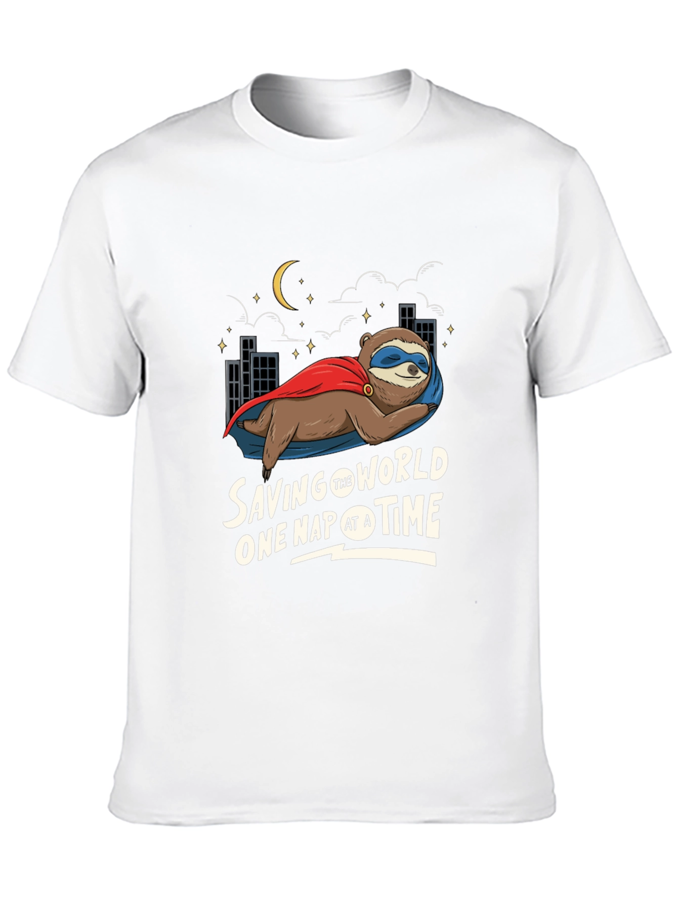 Black Saving The World One Nap At A Time Sloth T-Shirt view 10