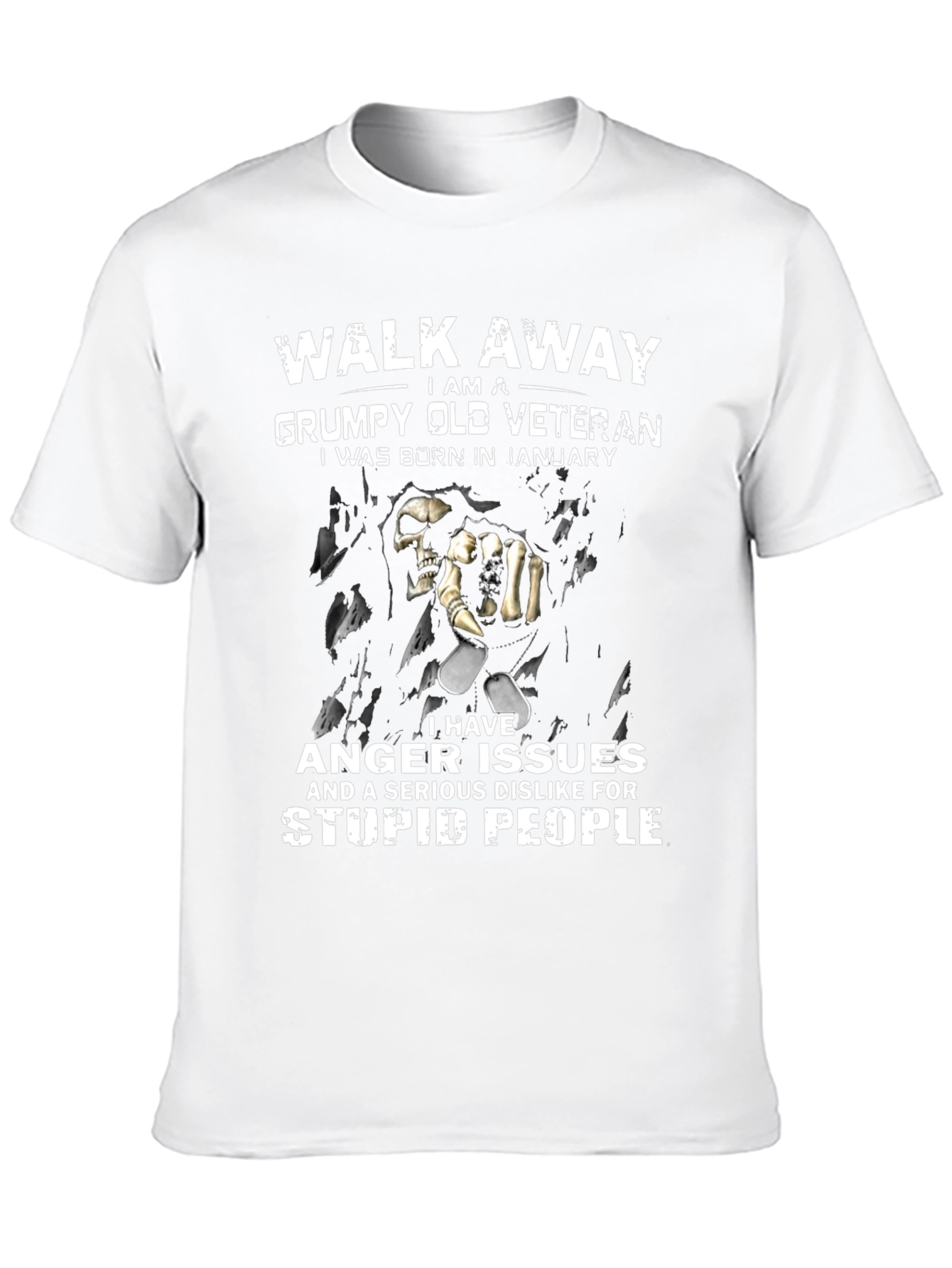 Grumpy Old Veteran January Birthday T-Shirt - 10