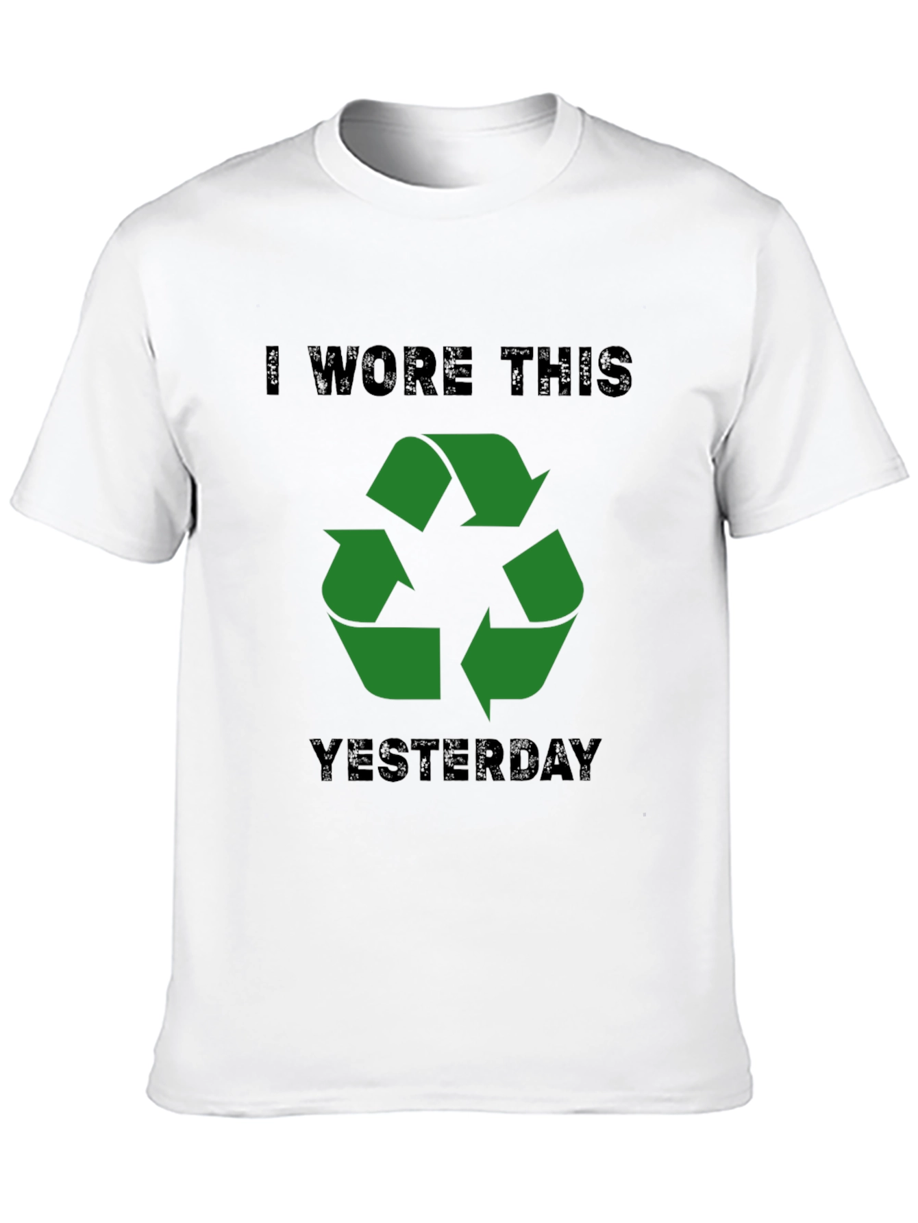 Black Recycled Humor Men's Black T-Shirt view 10