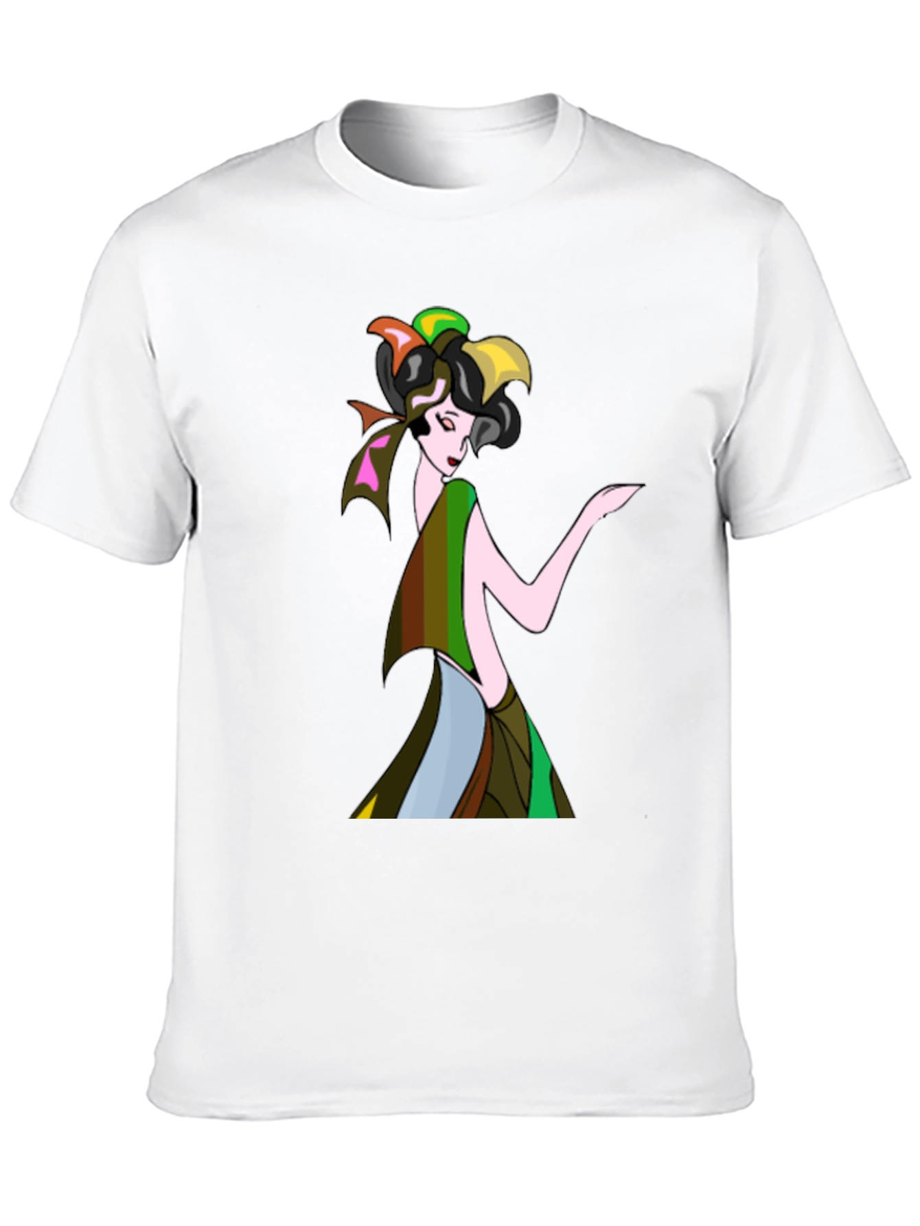 Black Art Deco Woman Black T-Shirt view 10