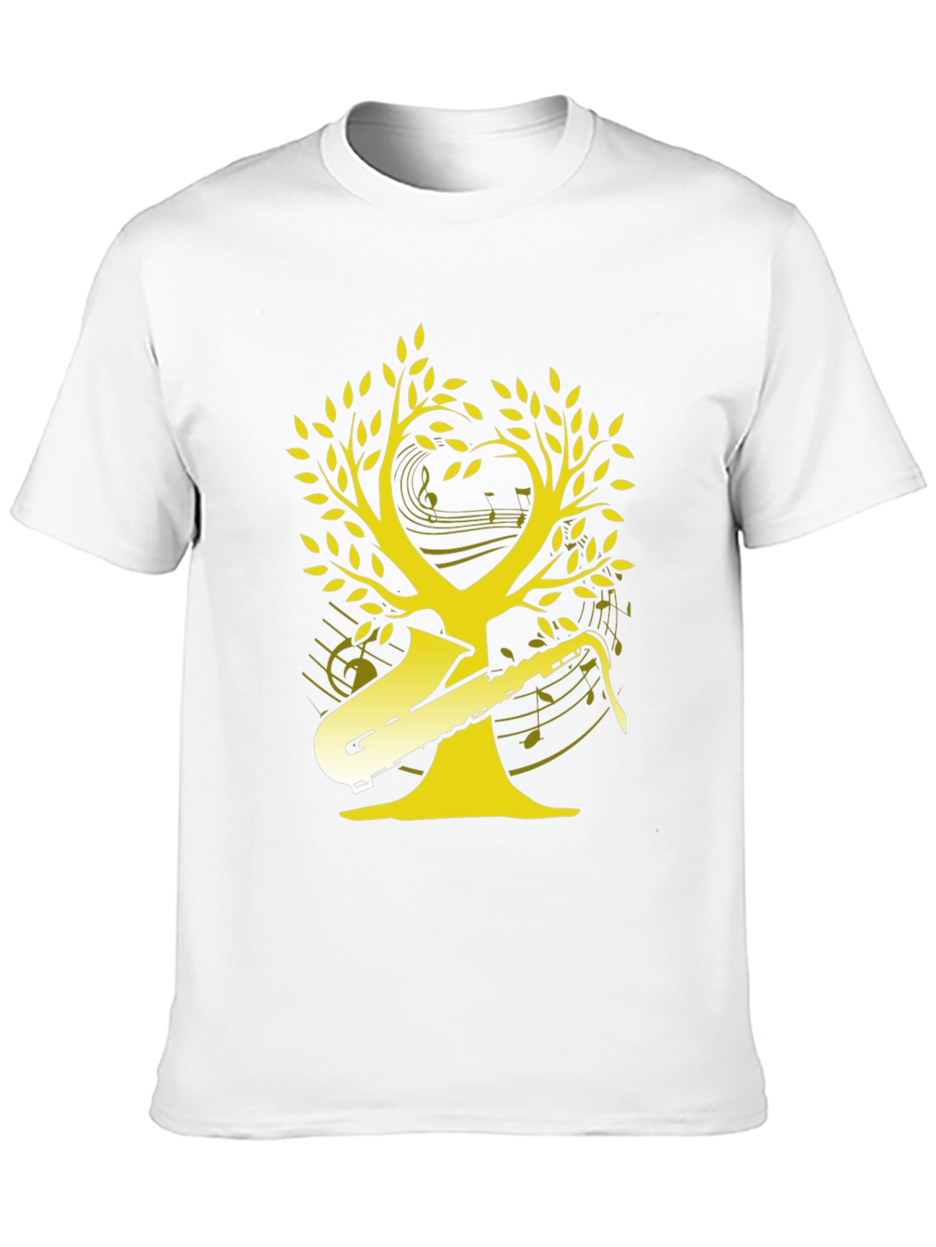 Black Saxophone Music Tree Graphic T-Shirt view 10
