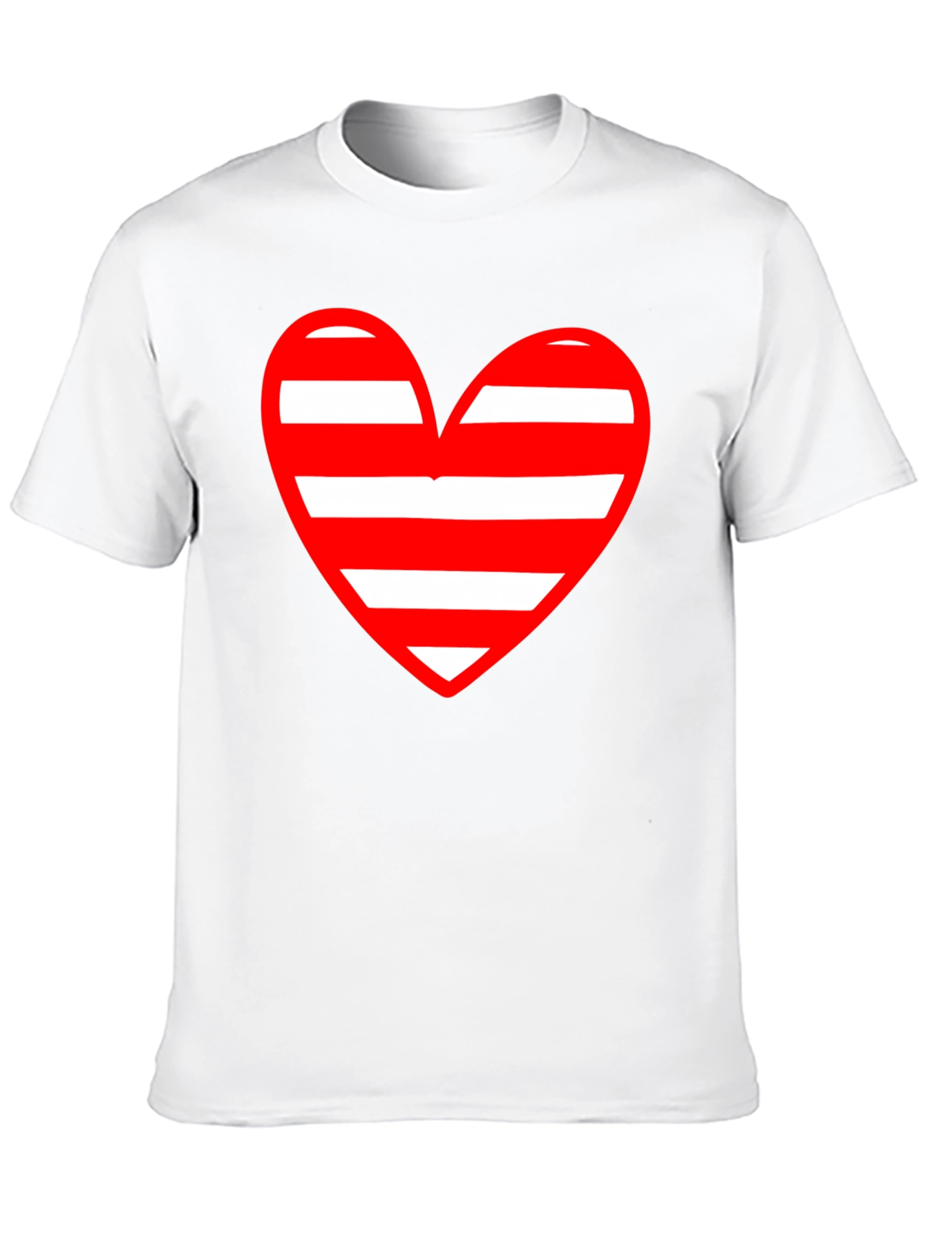 Black Striped Heart Graphic Black T-Shirt view 10