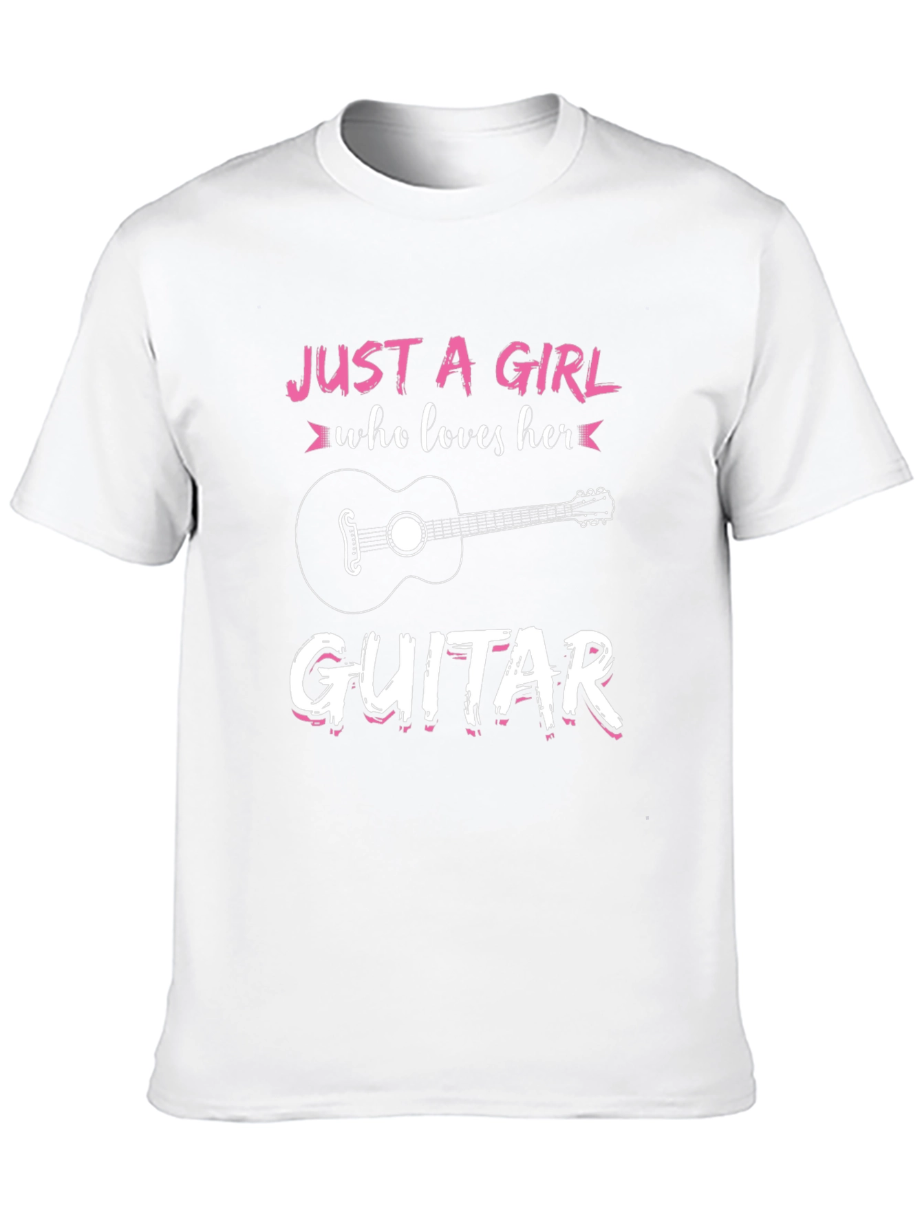 Black Just A Girl Who Loves Her Guitar Black Graphic Tee view 10