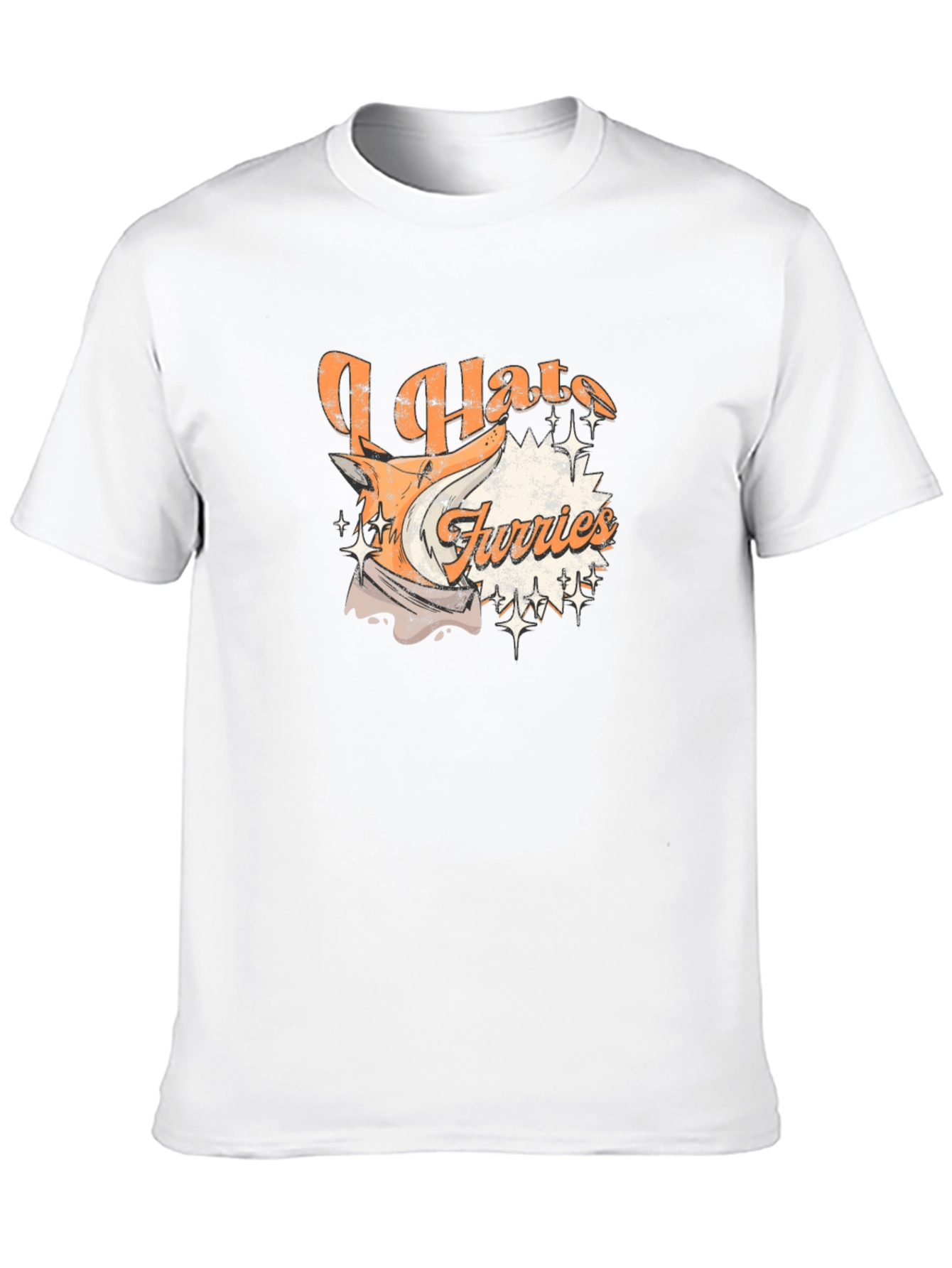 Black I Hate Furries Graphic T-Shirt - Cotton Tee view 10