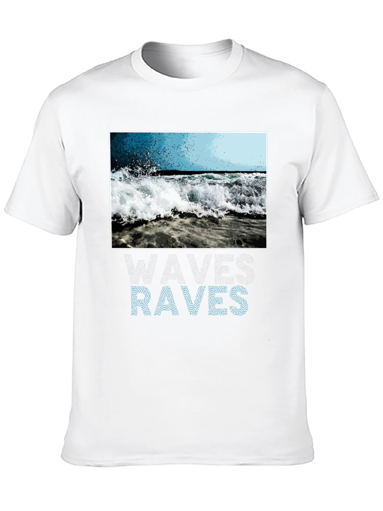 Black Waves Graphic T-Shirt - Ocean Lover view 10
