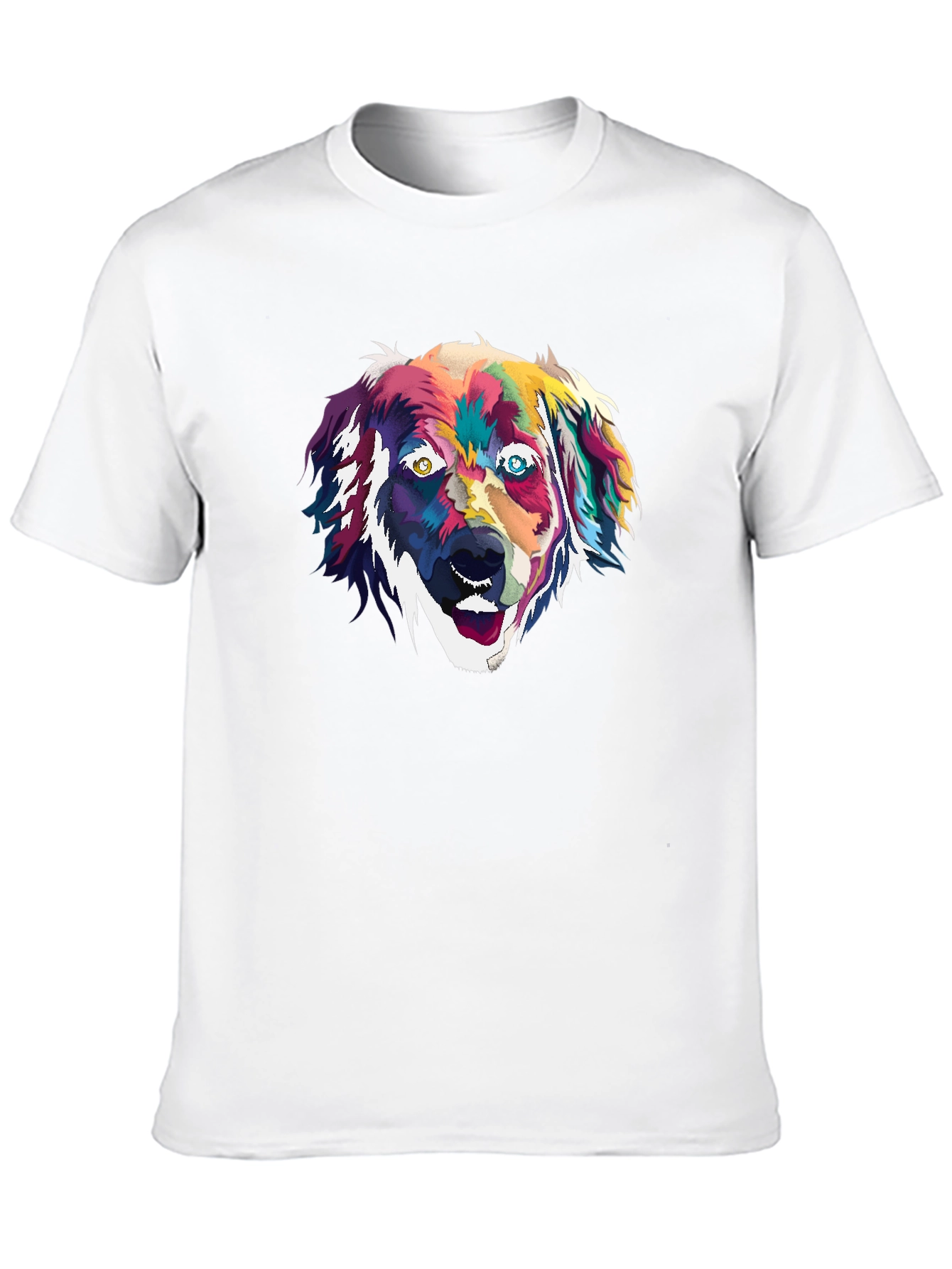 Black Colorful Dog Portrait Graphic Tee - Black view 10