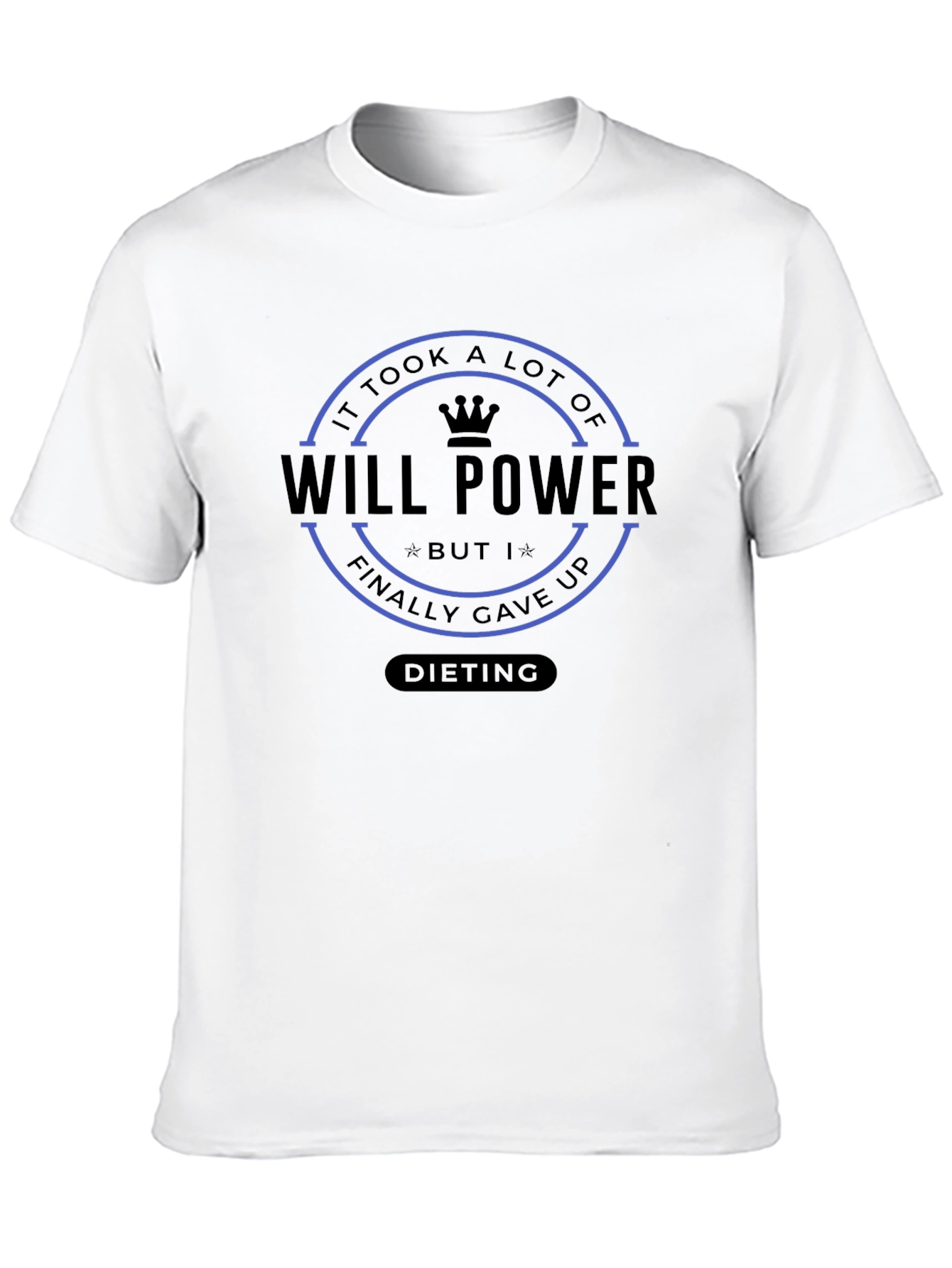 Black Will Power Dieting T-Shirt Funny Humor Graphic Tee view 10