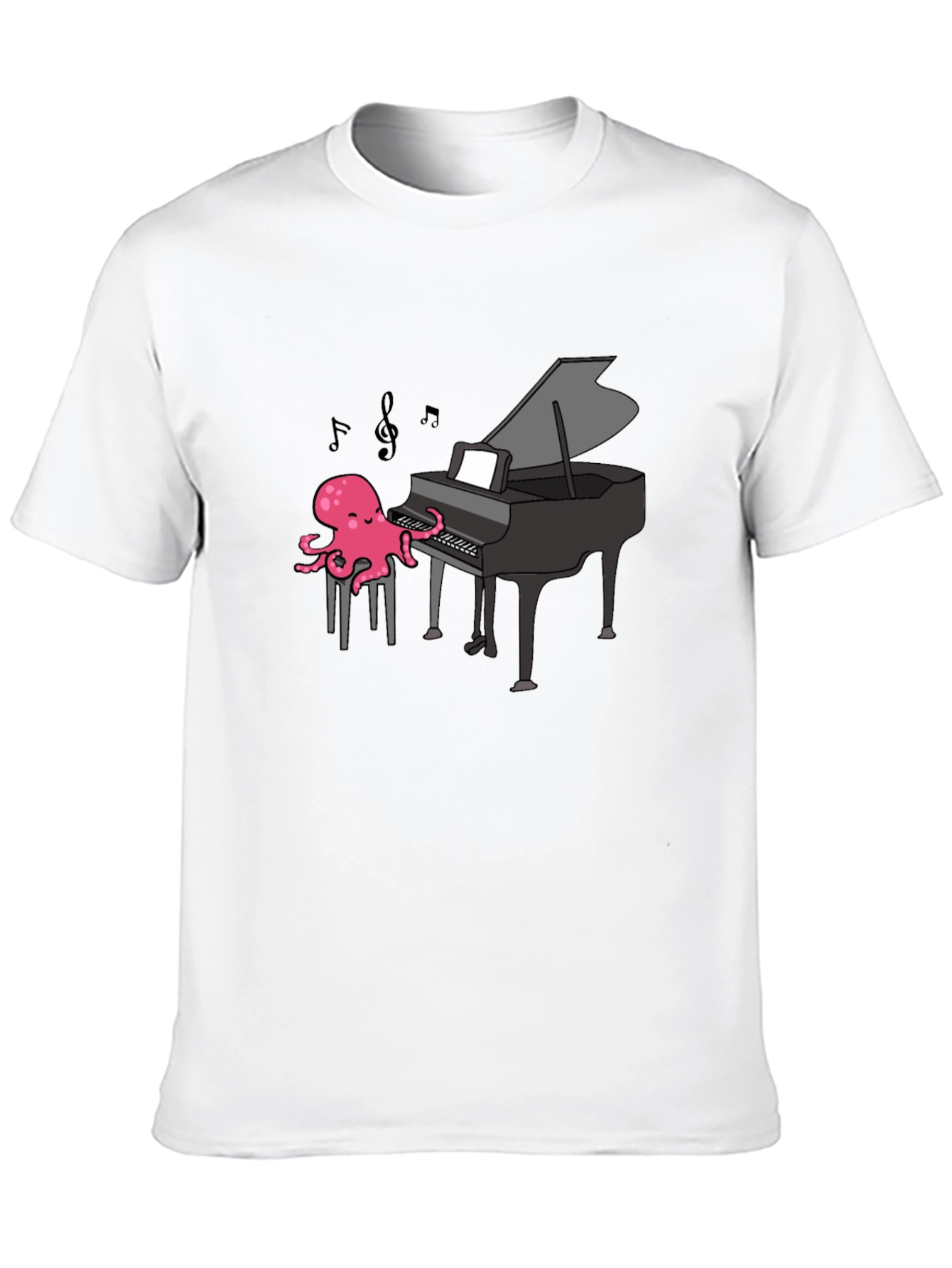 Black Octopus Pianist T-Shirt - Musical Ocean Tee view 10
