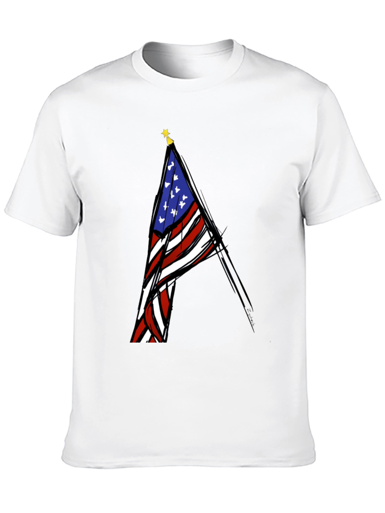 Black USA Flag Graphic T-Shirt - Patriotic Fashion view 10