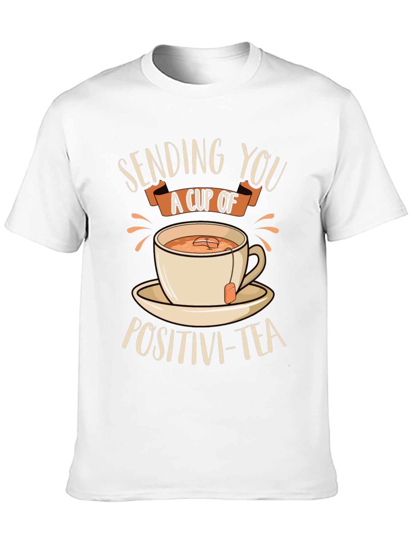 Black Sending You Positivi-Tea Black Graphic T-Shirt view 10