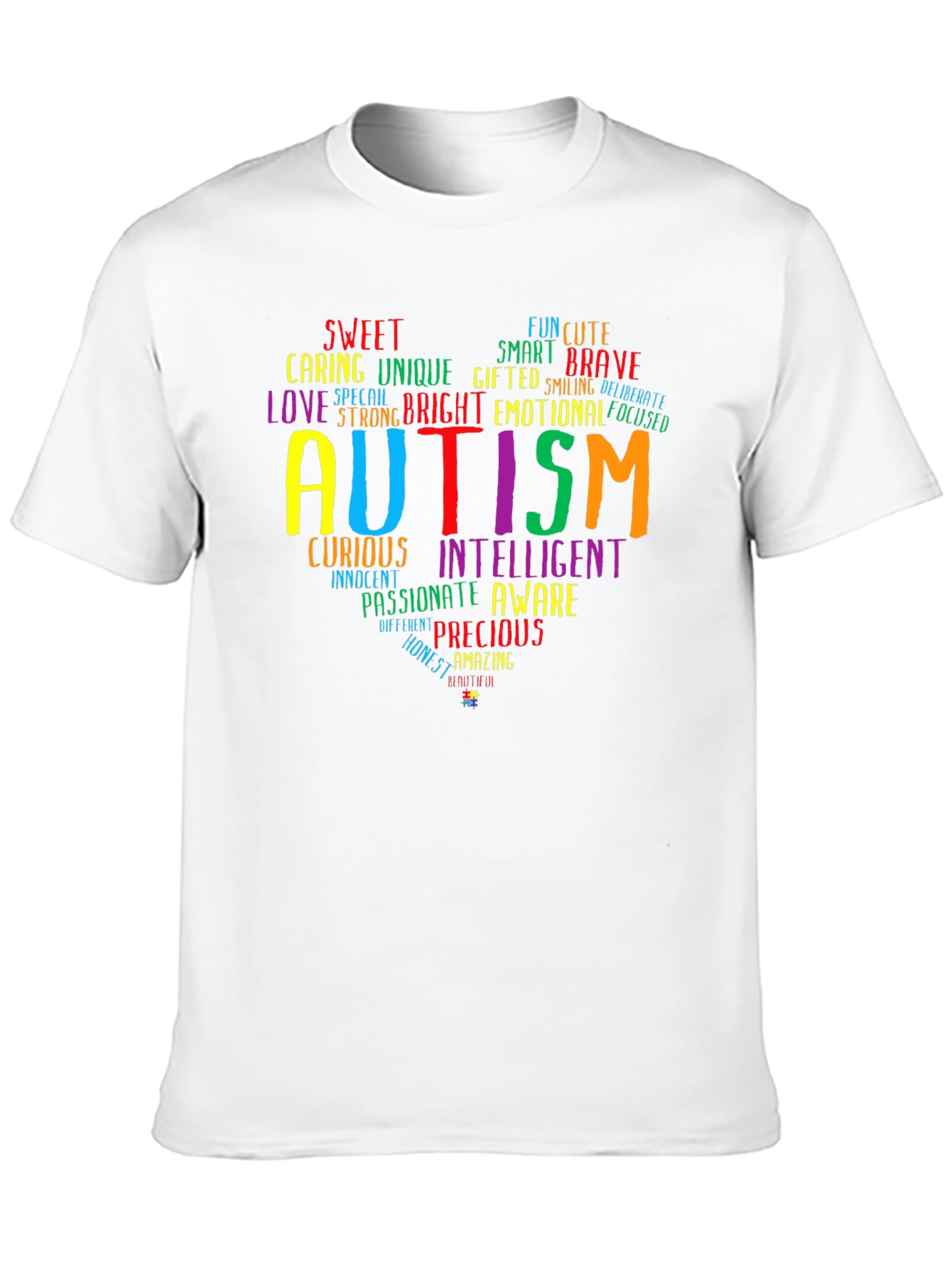 Black Autism Awareness Heart T-Shirt view 10