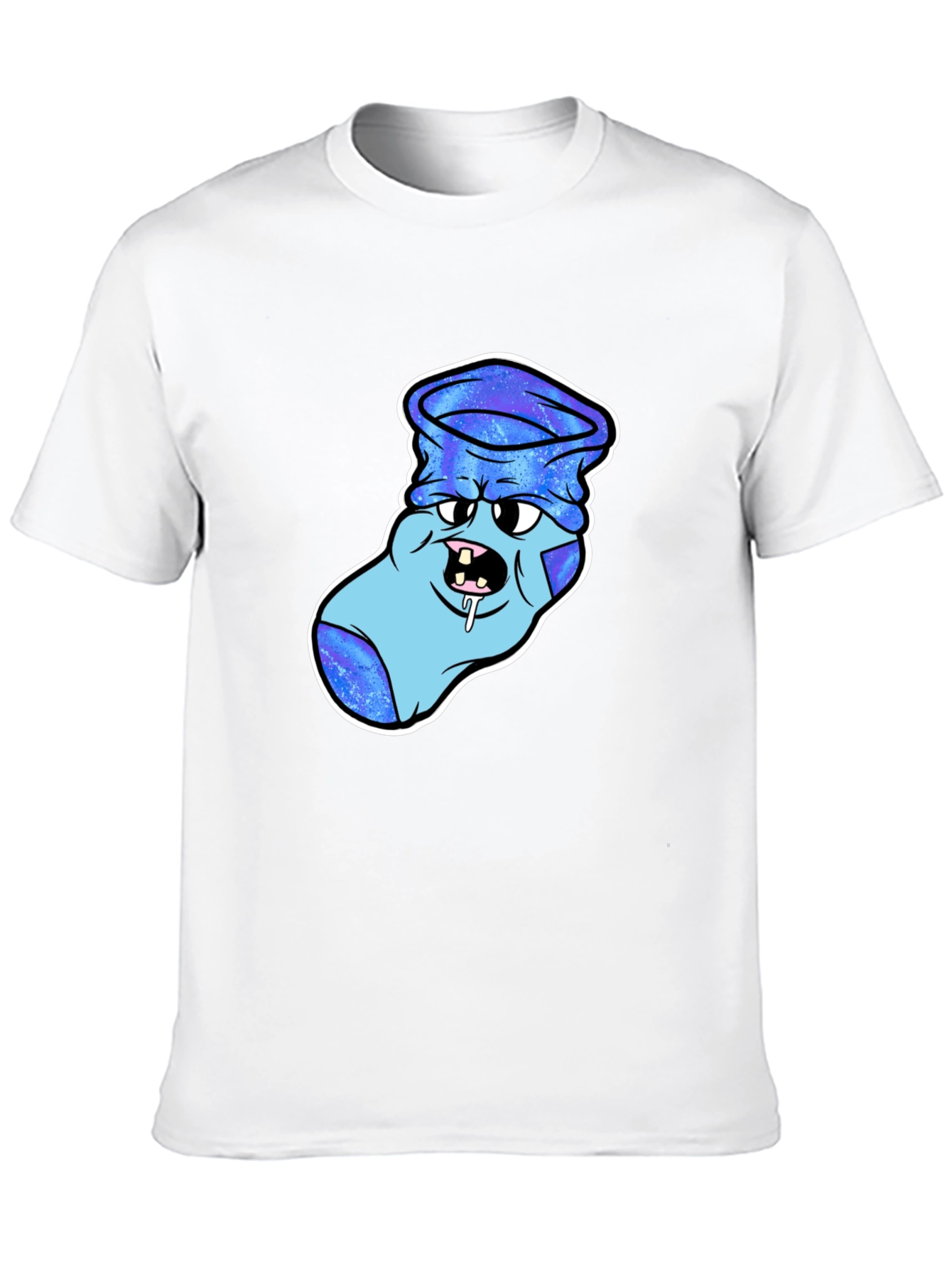 Black Cartoon Sock Monster Graphic T-Shirt view 10