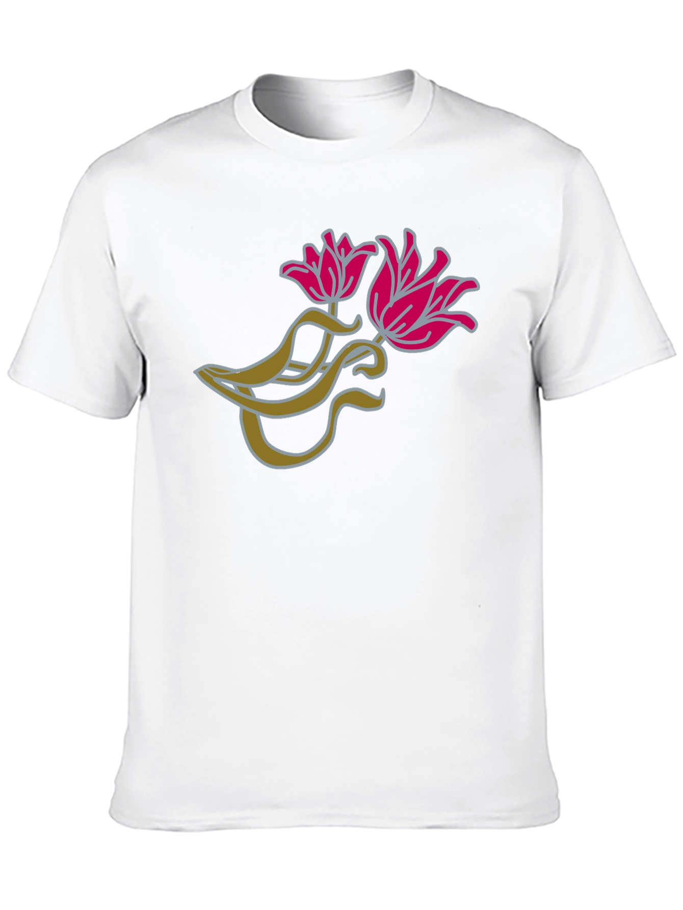 Black Floral Graphic Black T-Shirt for Men view 10