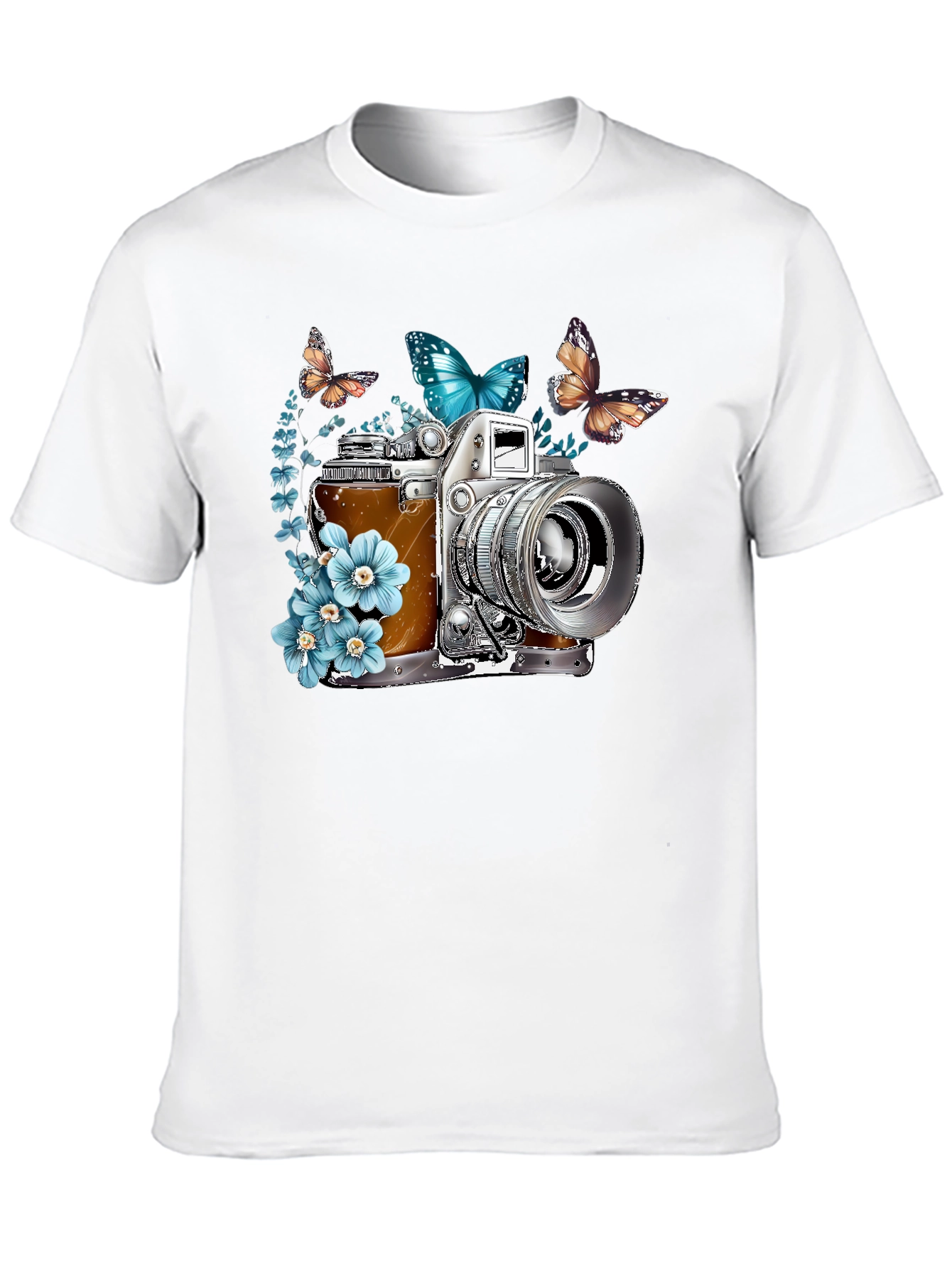Black Vintage Camera & Butterfly Graphic Tee view 10