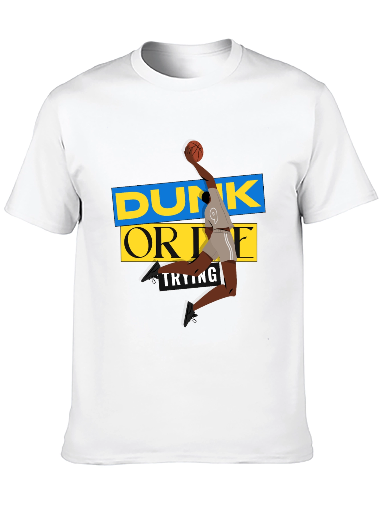 Dunk Or Die Trying Men's Black Graphic Tee - 10