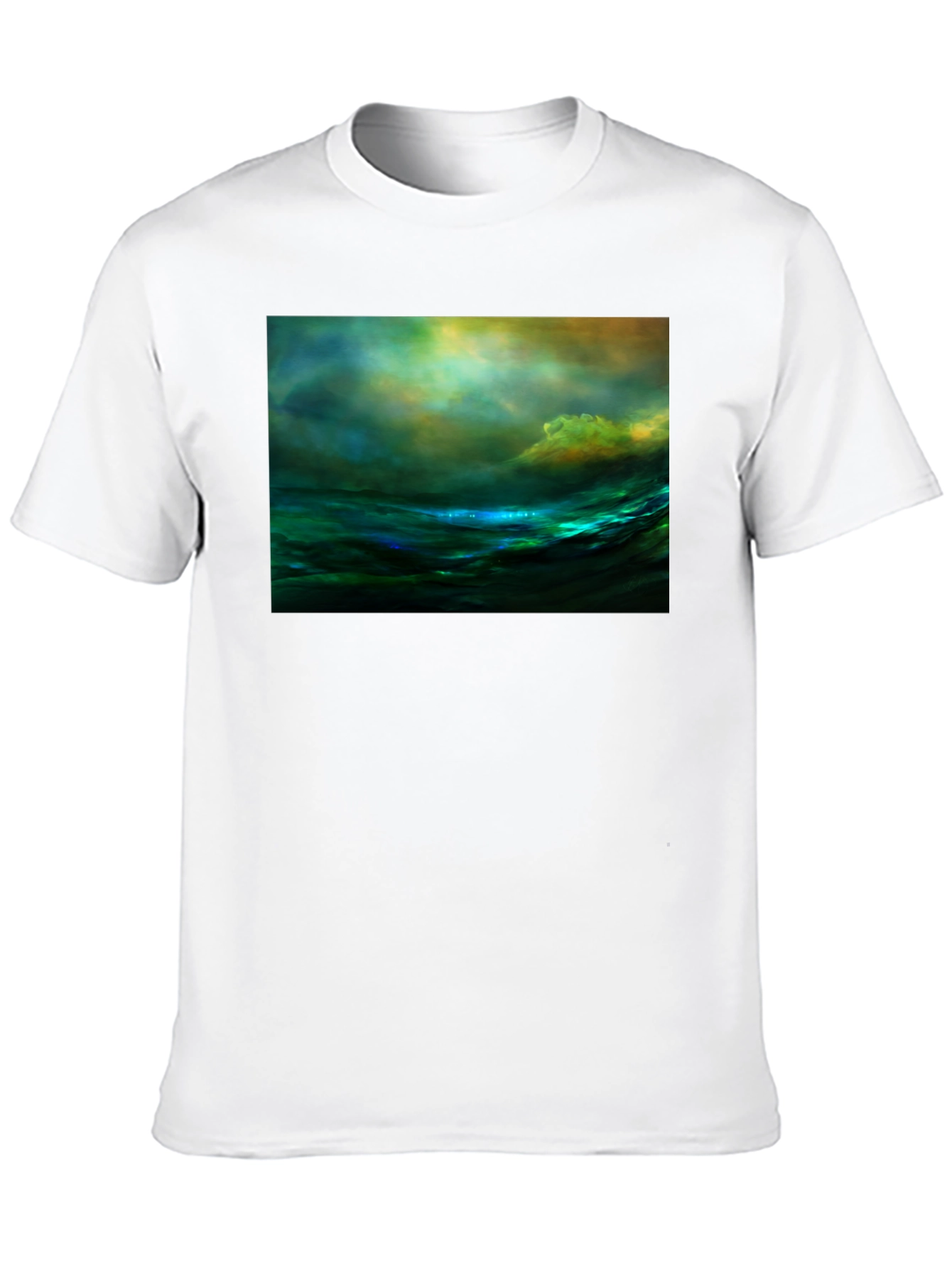 Black Ocean Wave Art T-Shirt view 10
