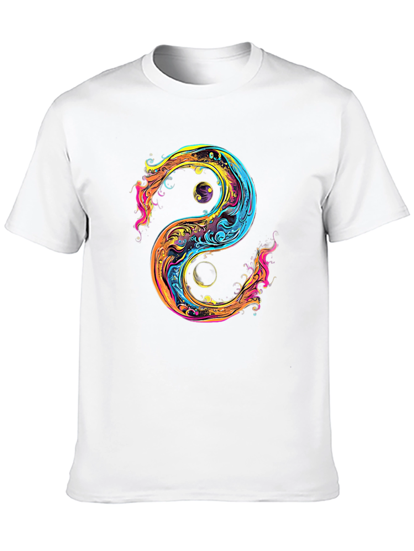 Black Yin Yang Graphic Black T-Shirt view 10