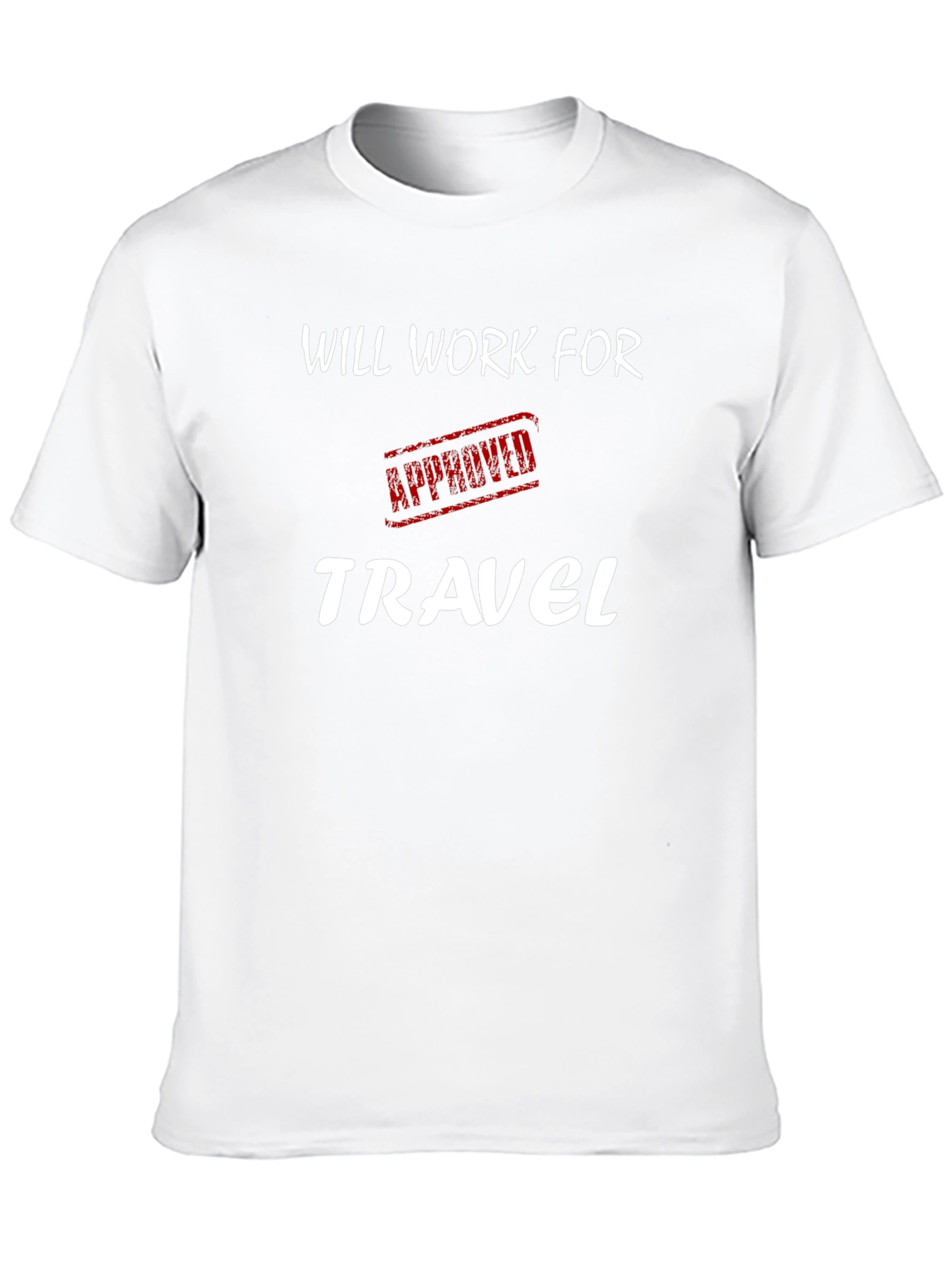 Will Work For Travel T-Shirt - Black Crew Neck - 10