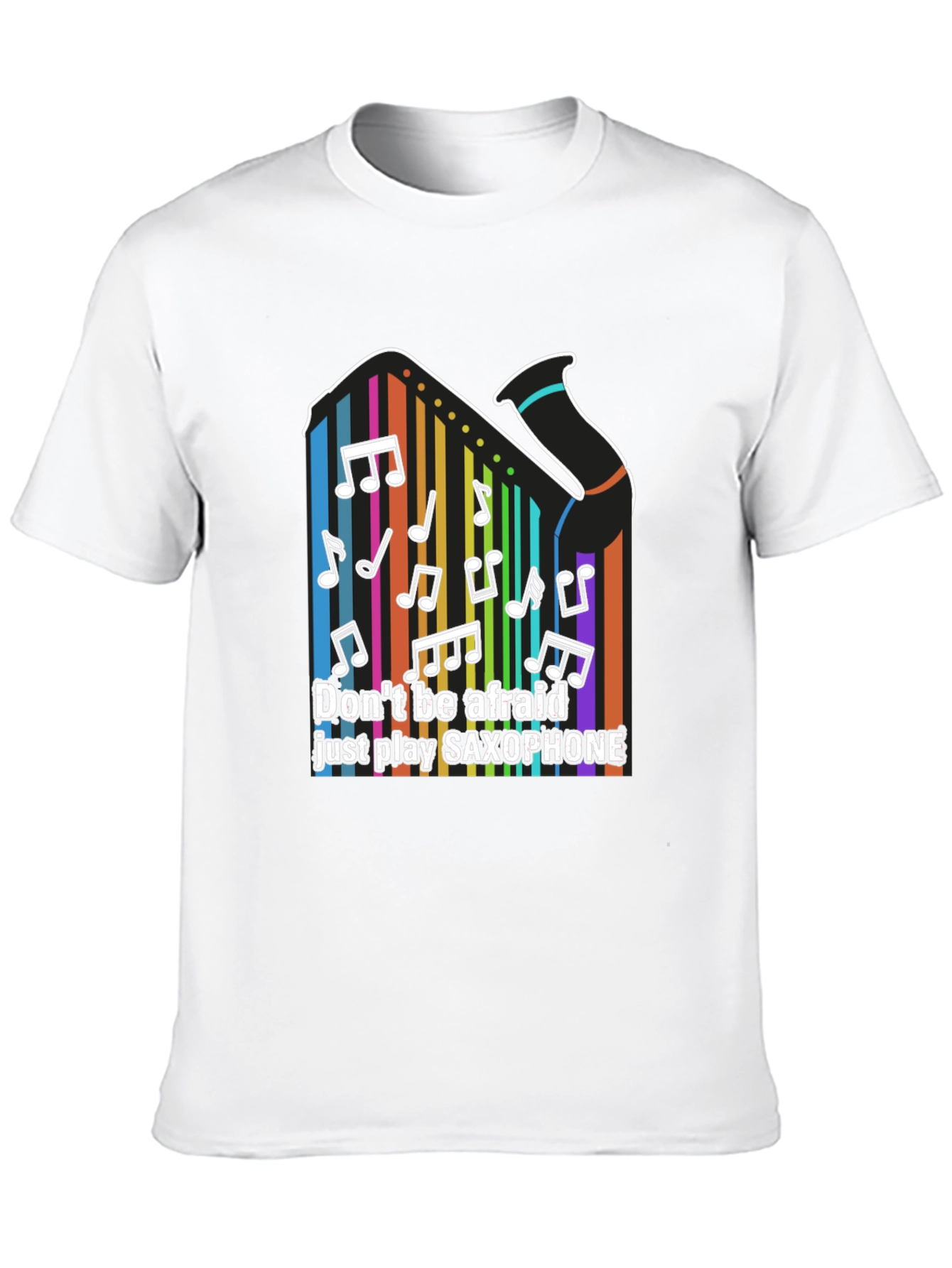 Black Colorful Saxophone Music T-Shirt: Play Fearlessly view 10