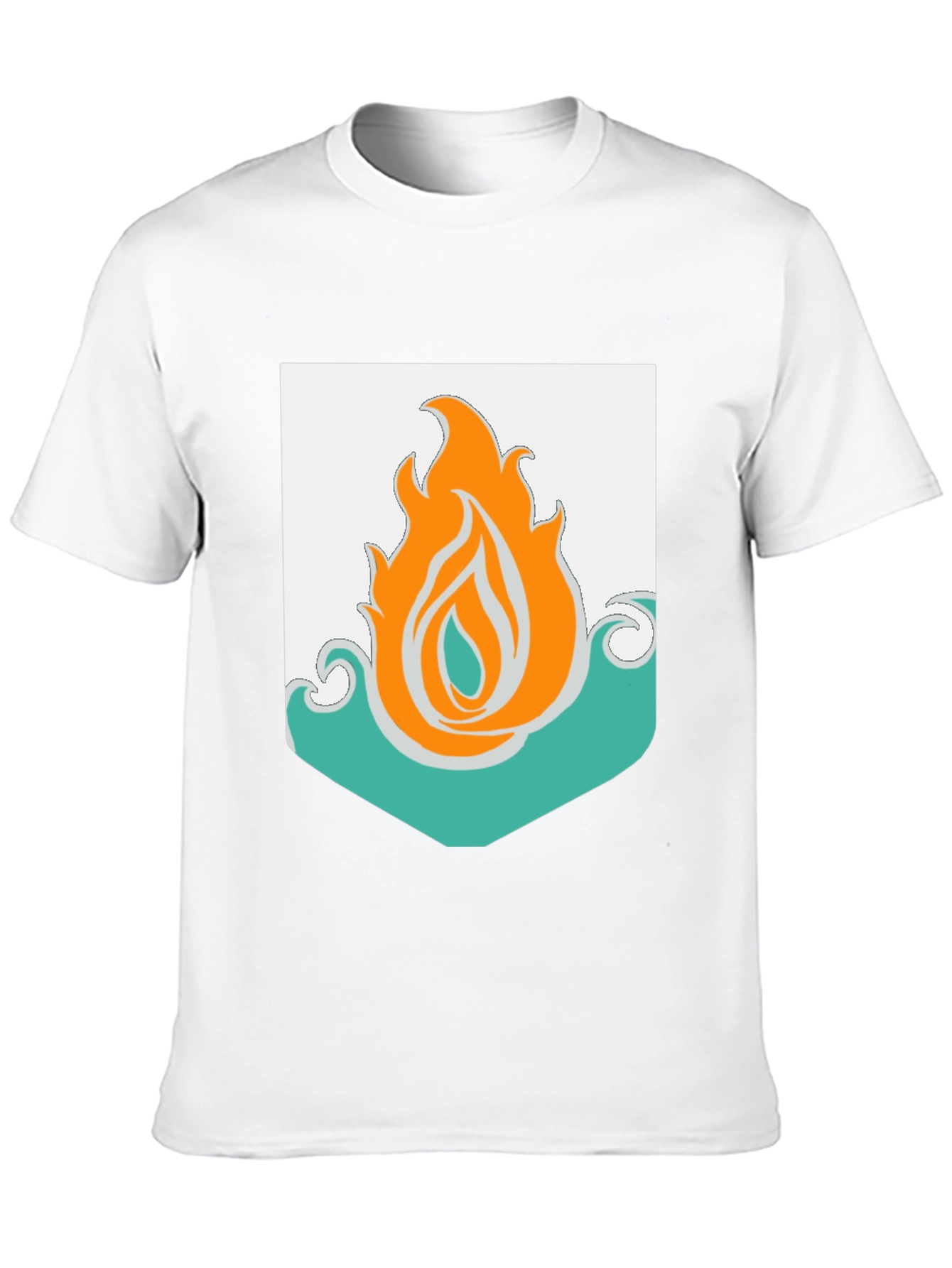 Black Fire and Water Graphic Tee - Black Cotton Blend T-Shirt view 10