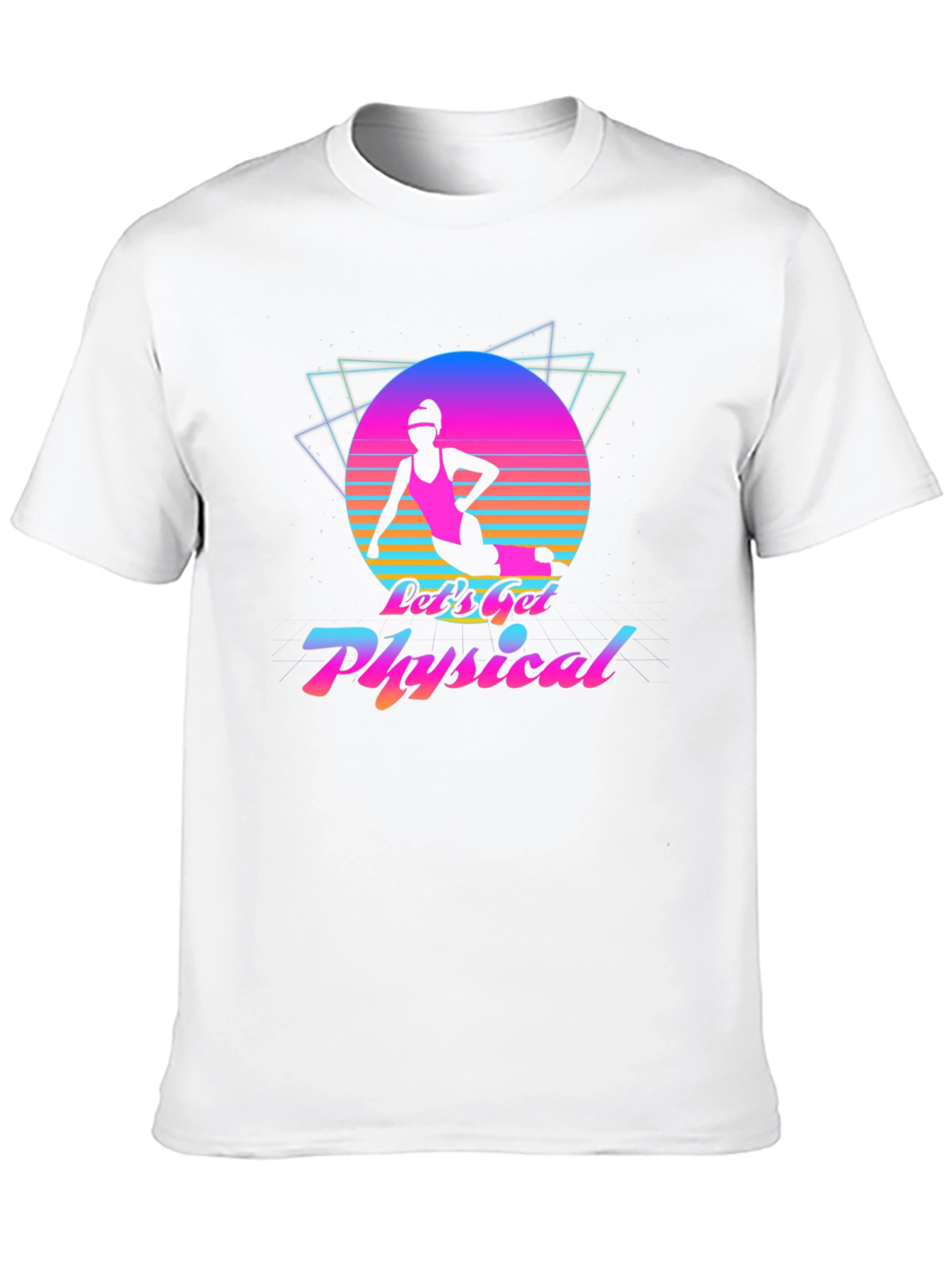 Black Let's Get Physical T-Shirt Retro Graphic Tee view 10