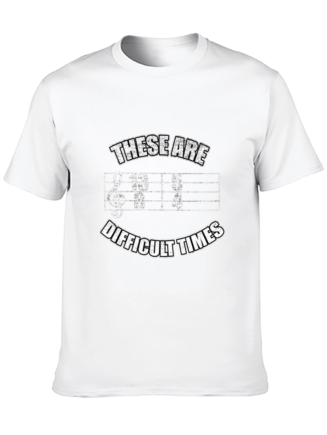 Black Difficult Times Music Humor T-Shirt view 10