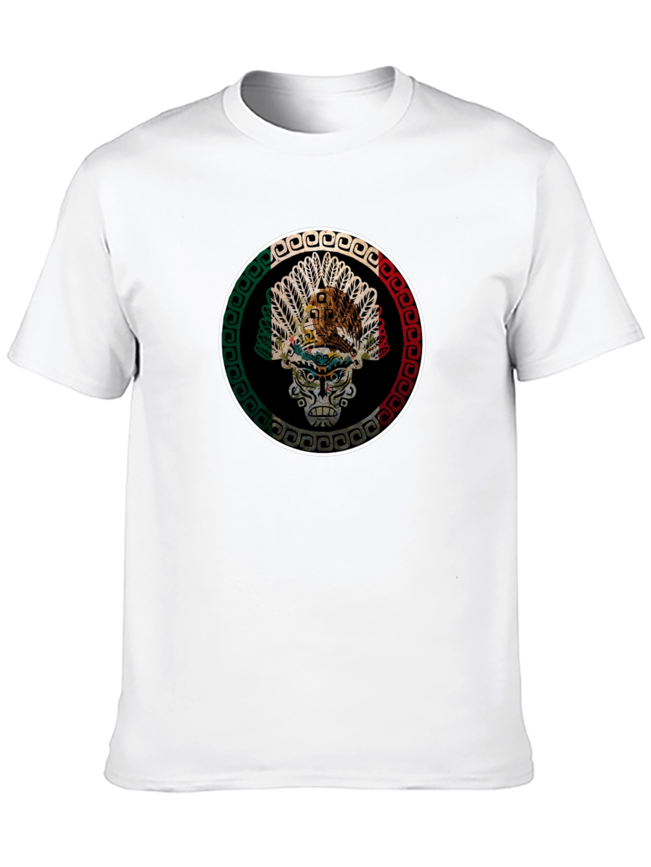 Black Aztec Skull Graphic T-Shirt - Men's Black Tee view 10