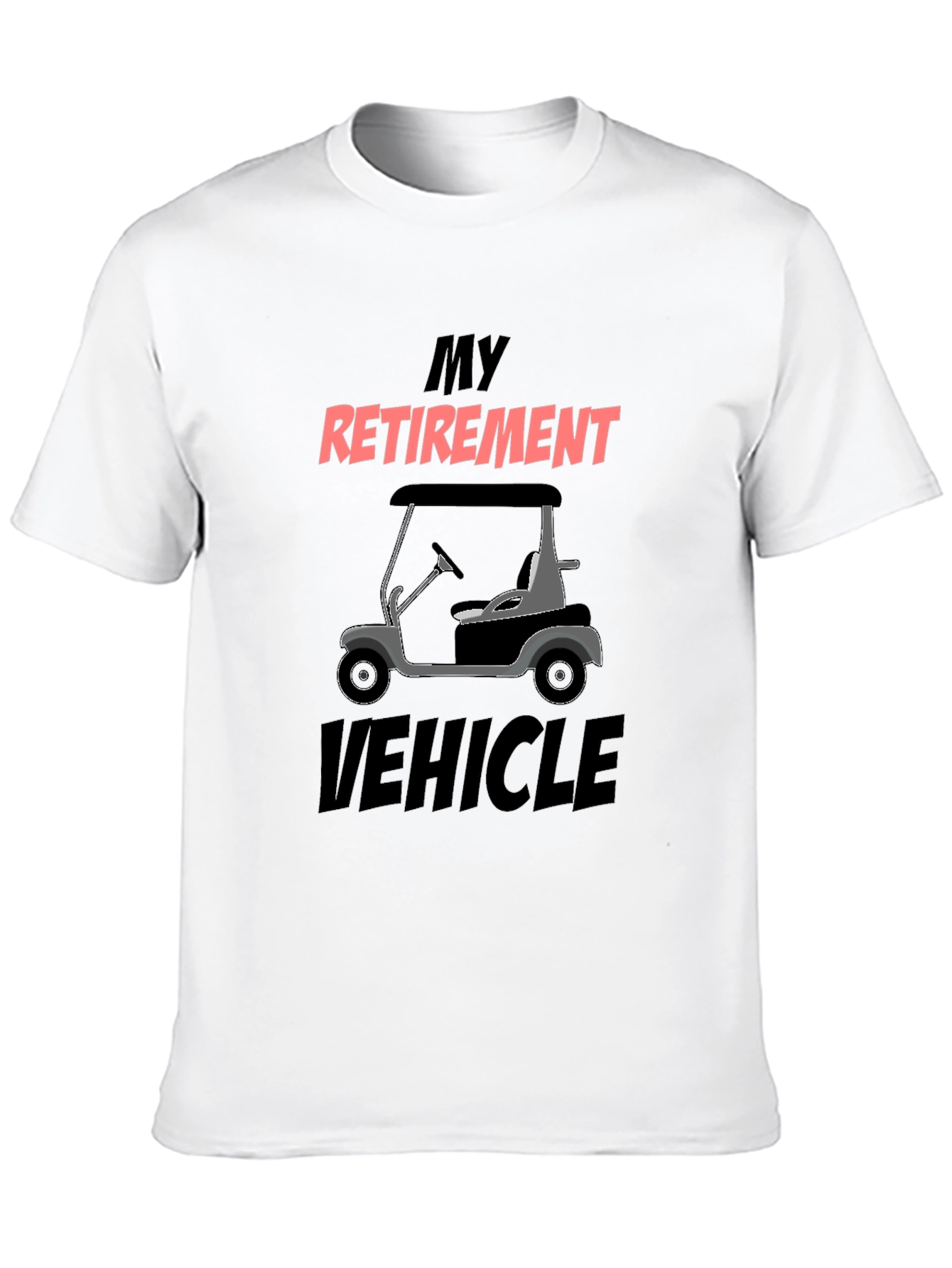 Black Retirement Vehicle Golf Cart Graphic Tee view 10