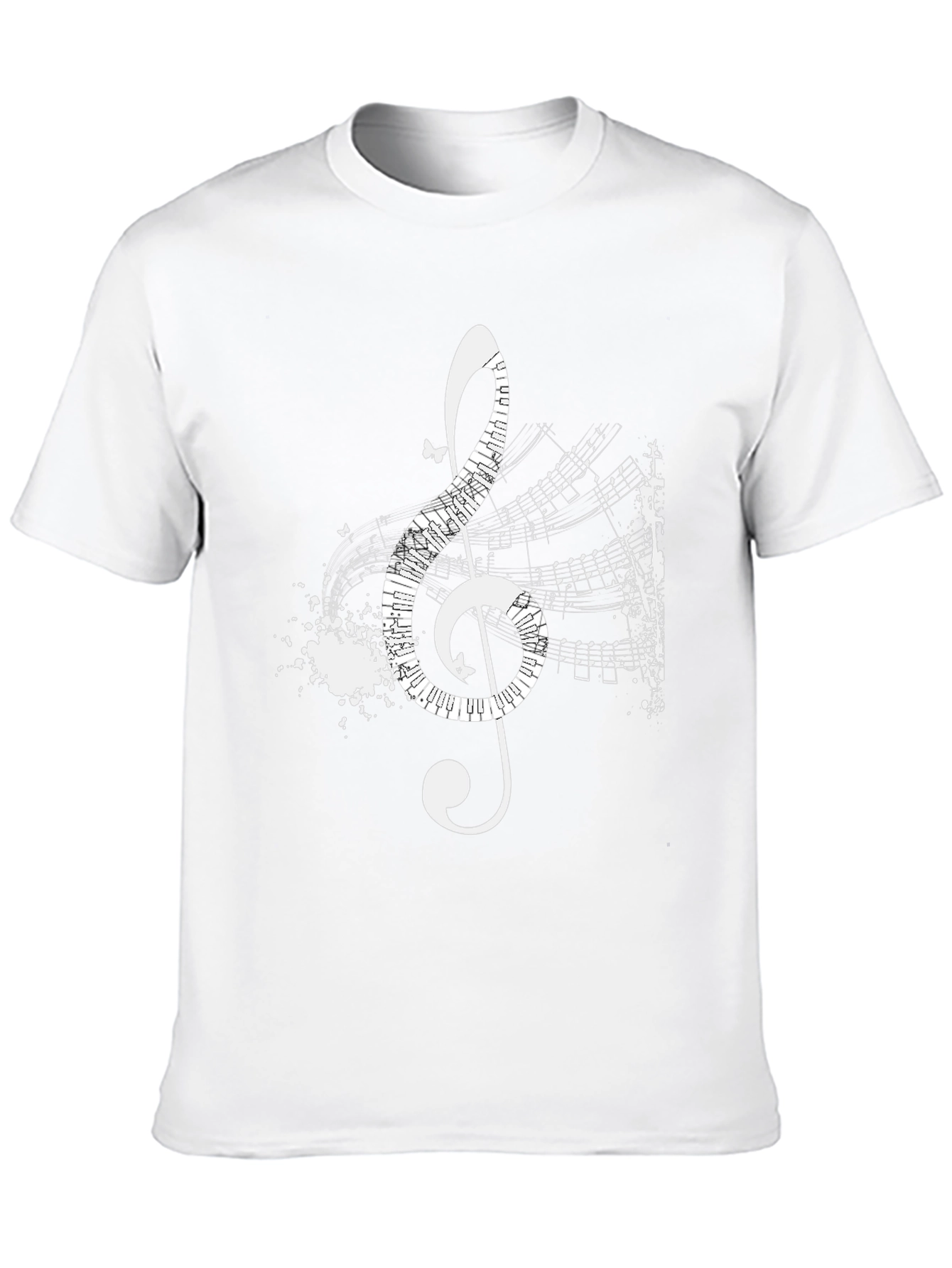 Black Musical Treble Clef T-Shirt - Artistic Black Tee view 10