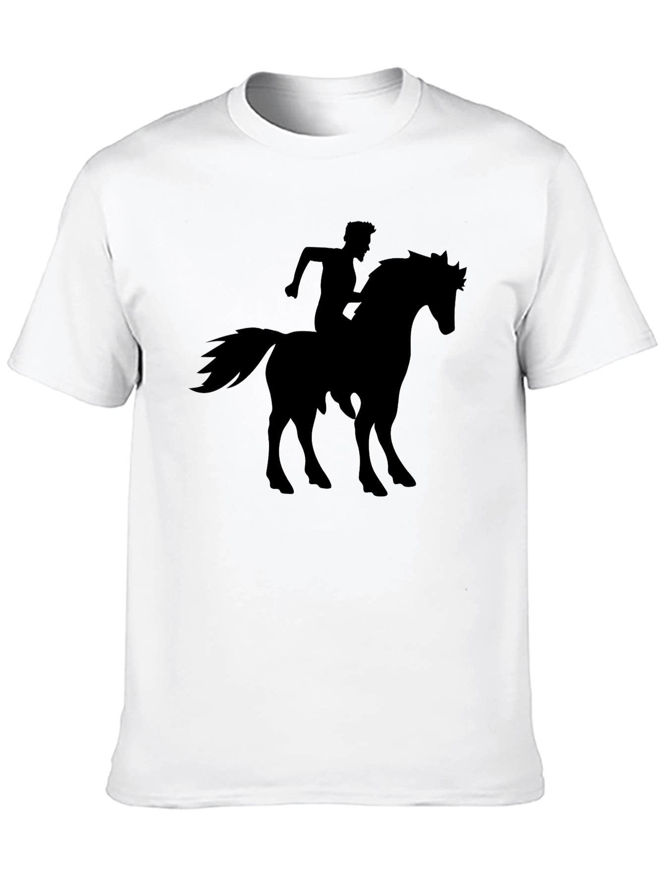 Black Black Horse Rider Graphic Tee - Cool Design view 10