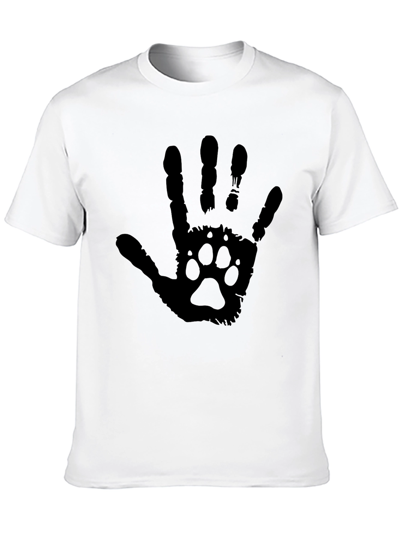 Black Paw Print Hand T-Shirt - Black view 10